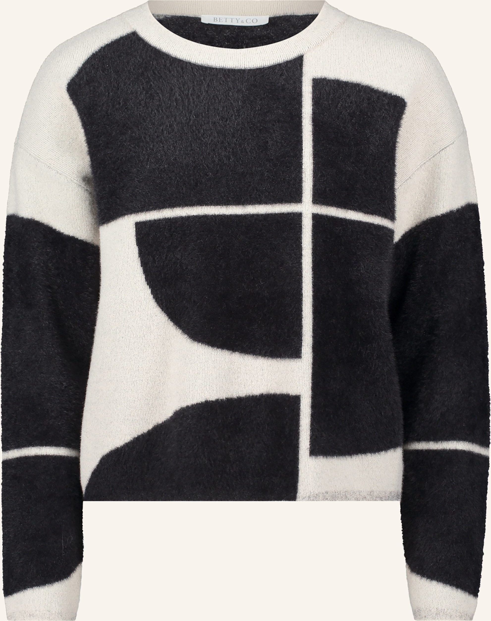 Betty&Co Strickpullover Mit Jacquard schwarz