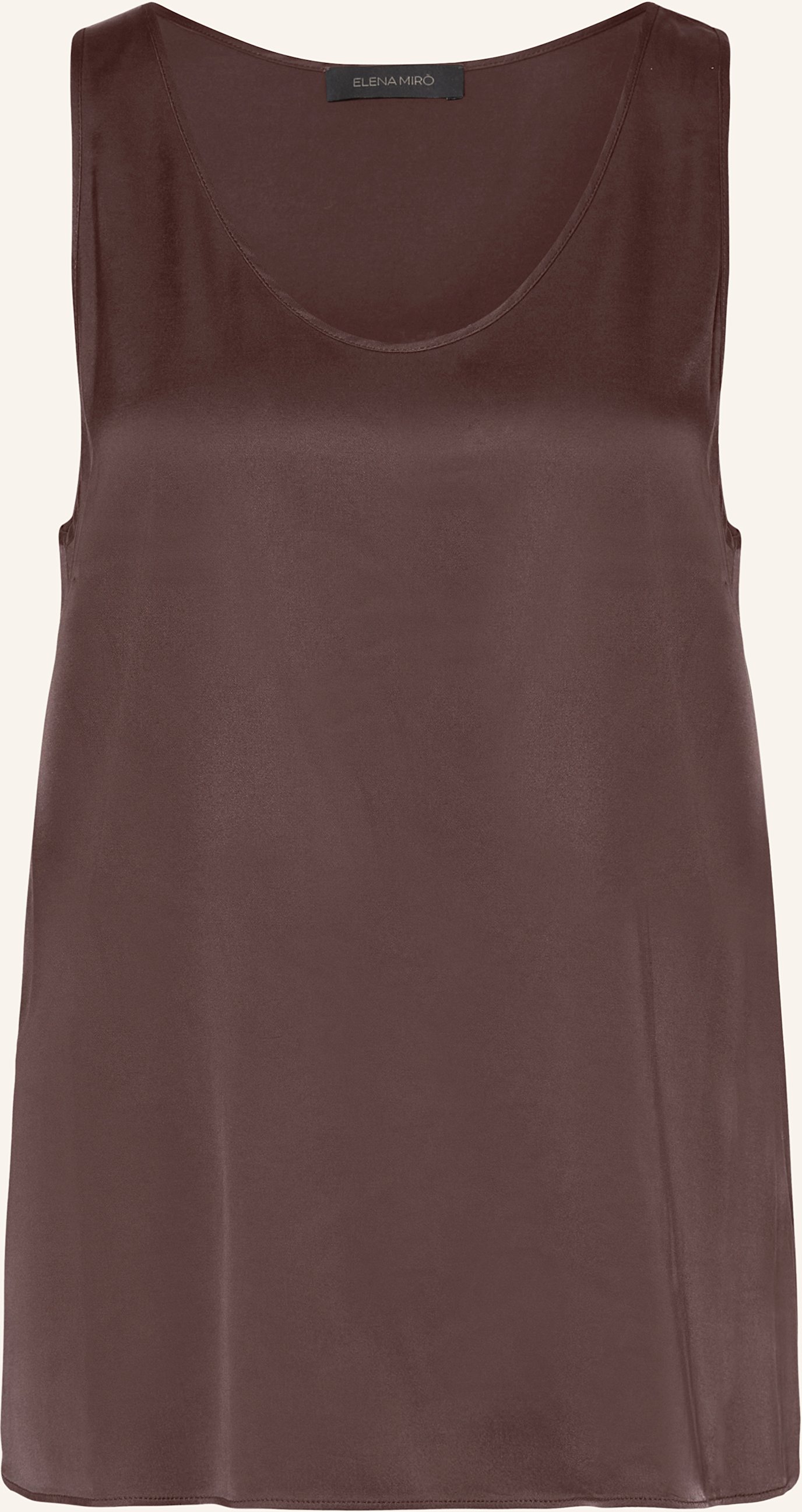 Elena Miro Blusentop Aus Satin braun