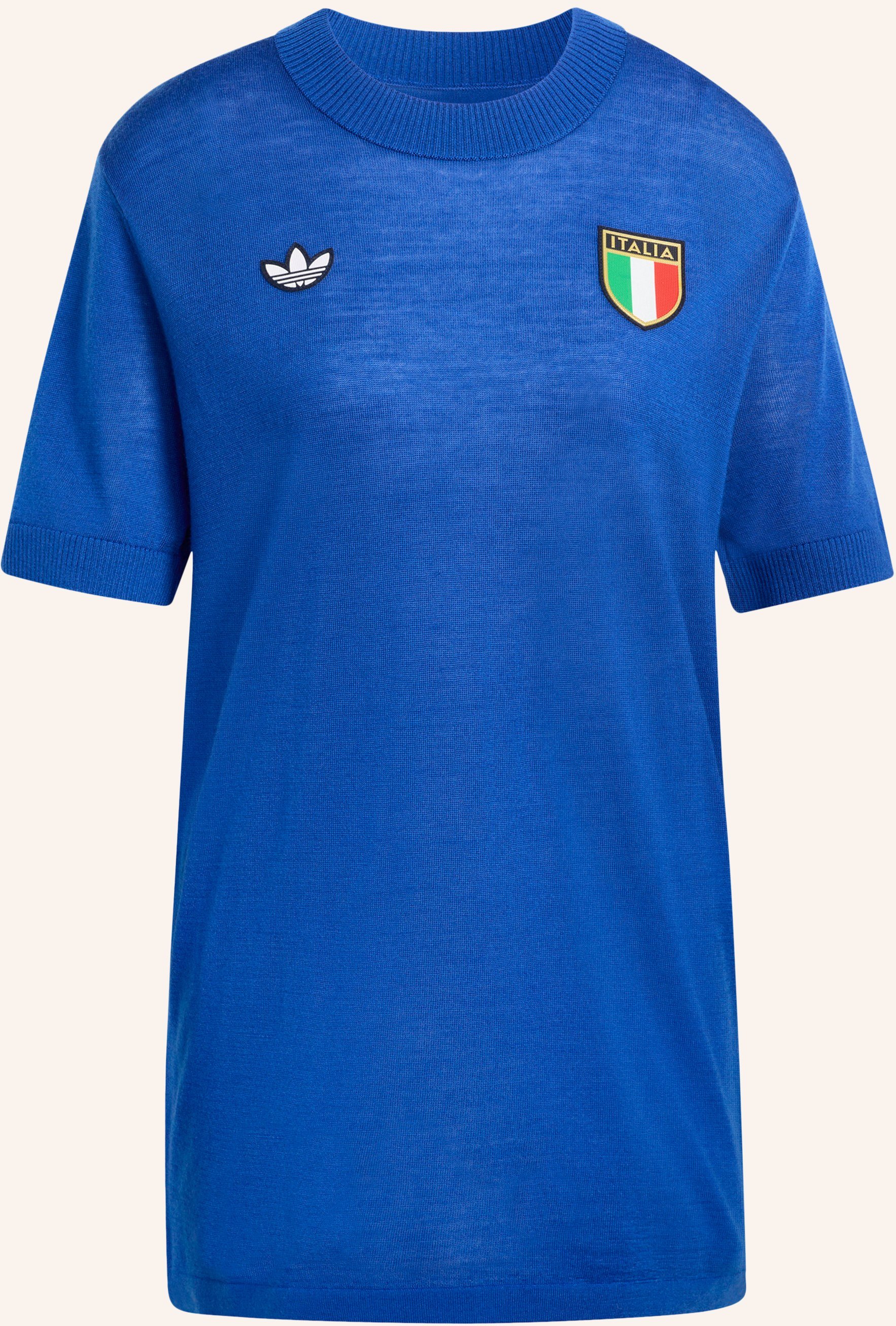 Adidas Strickshirt Italien 70s blau