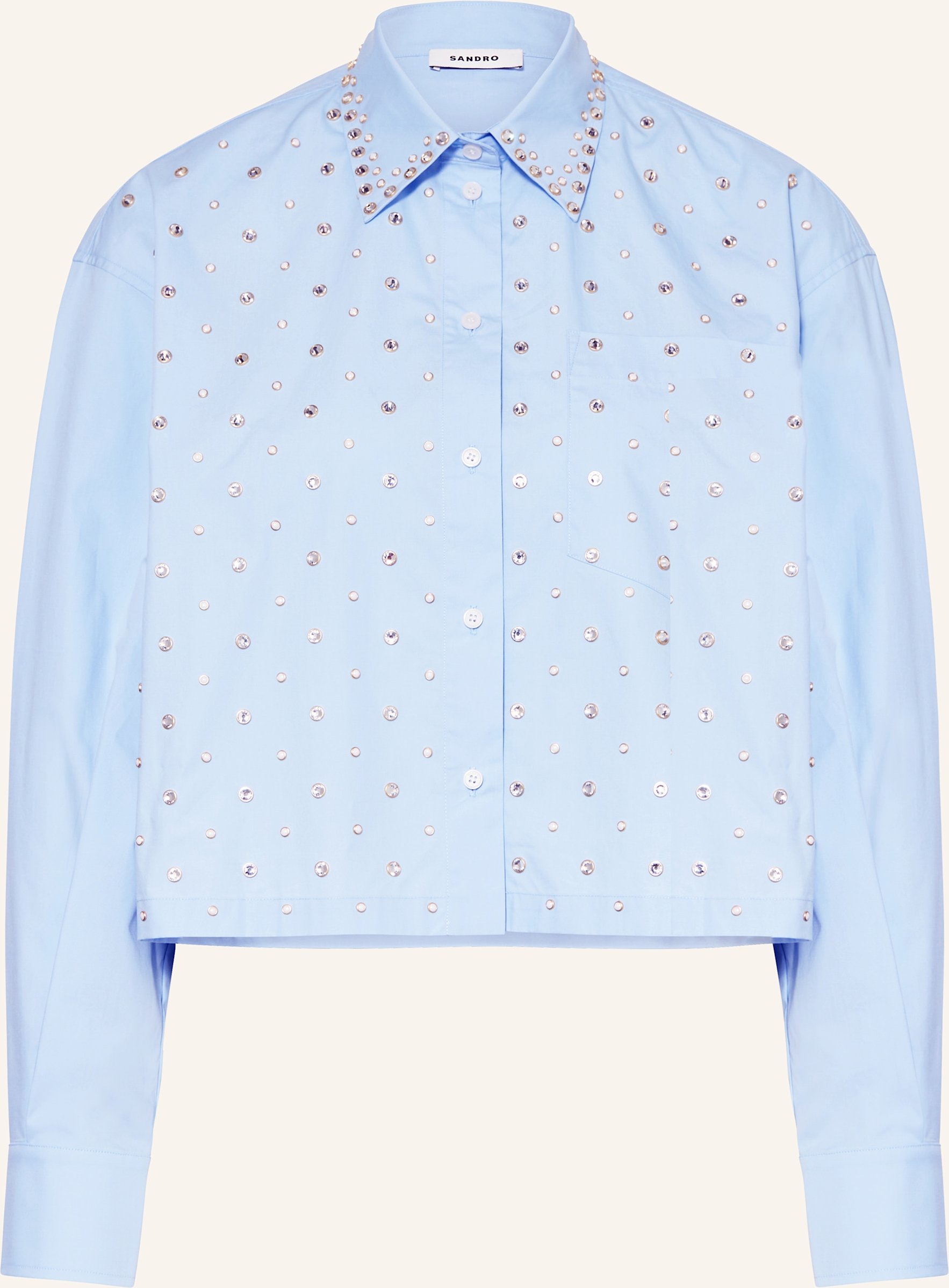 Thumbnail - Sandro Hemdbluse Mit Schmucksteinen blau
