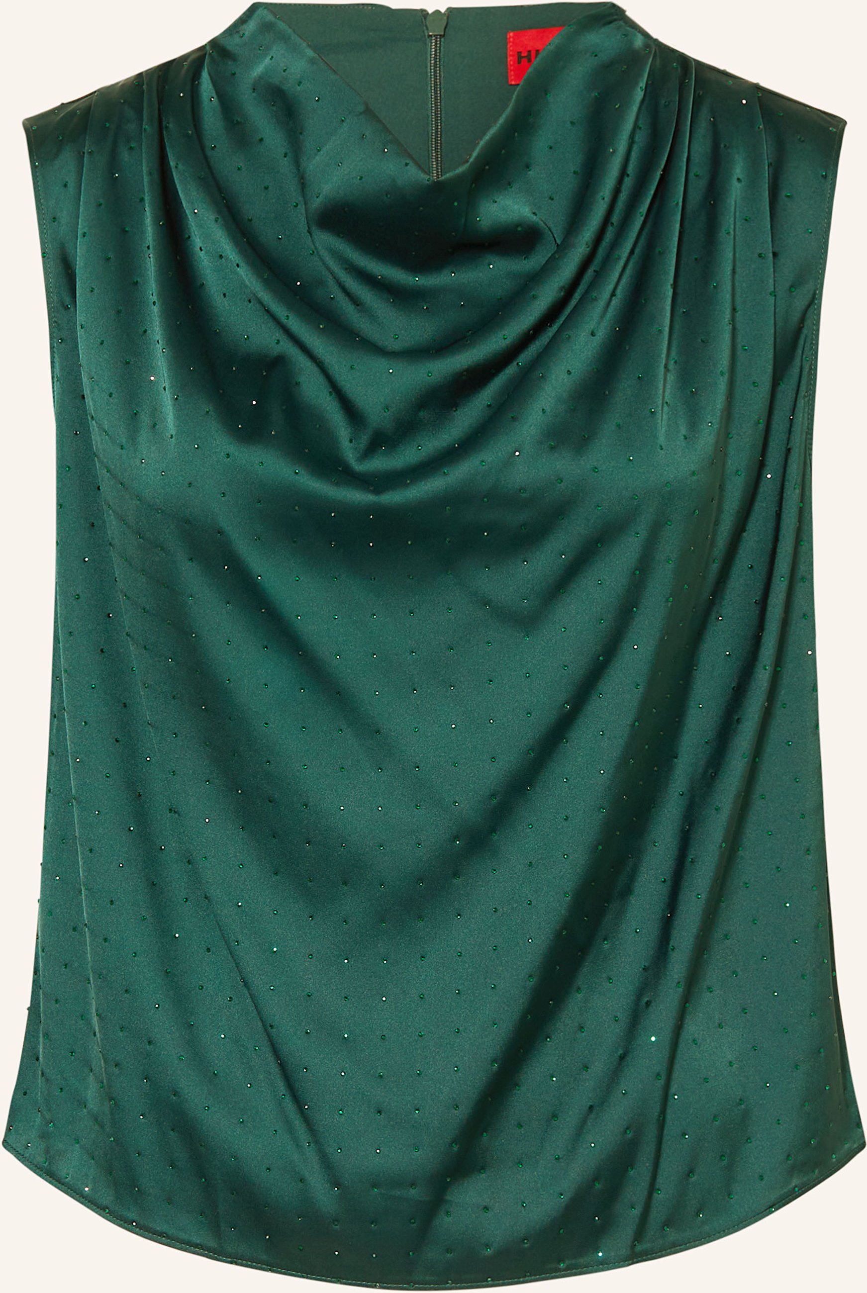 Hugo Satintop Casmini Mit Schmucksteinen gruen