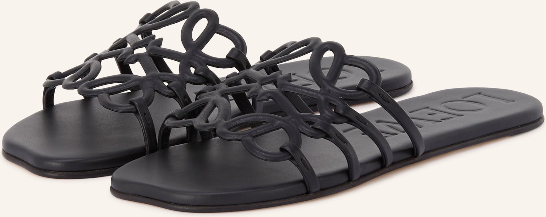 Loewe Pantoletten Petal Anagram schwarz