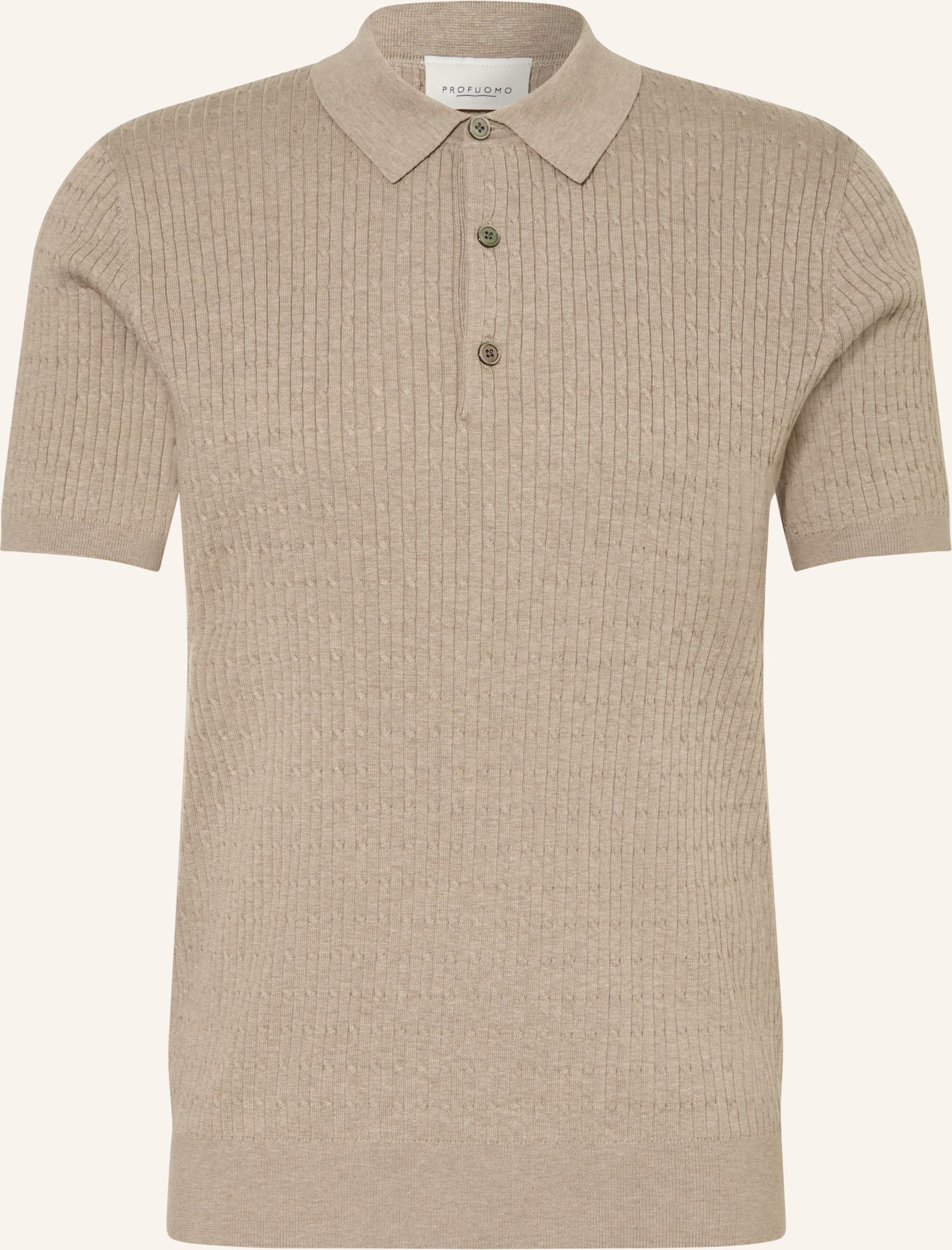 Profuomo Strick-Poloshirt beige