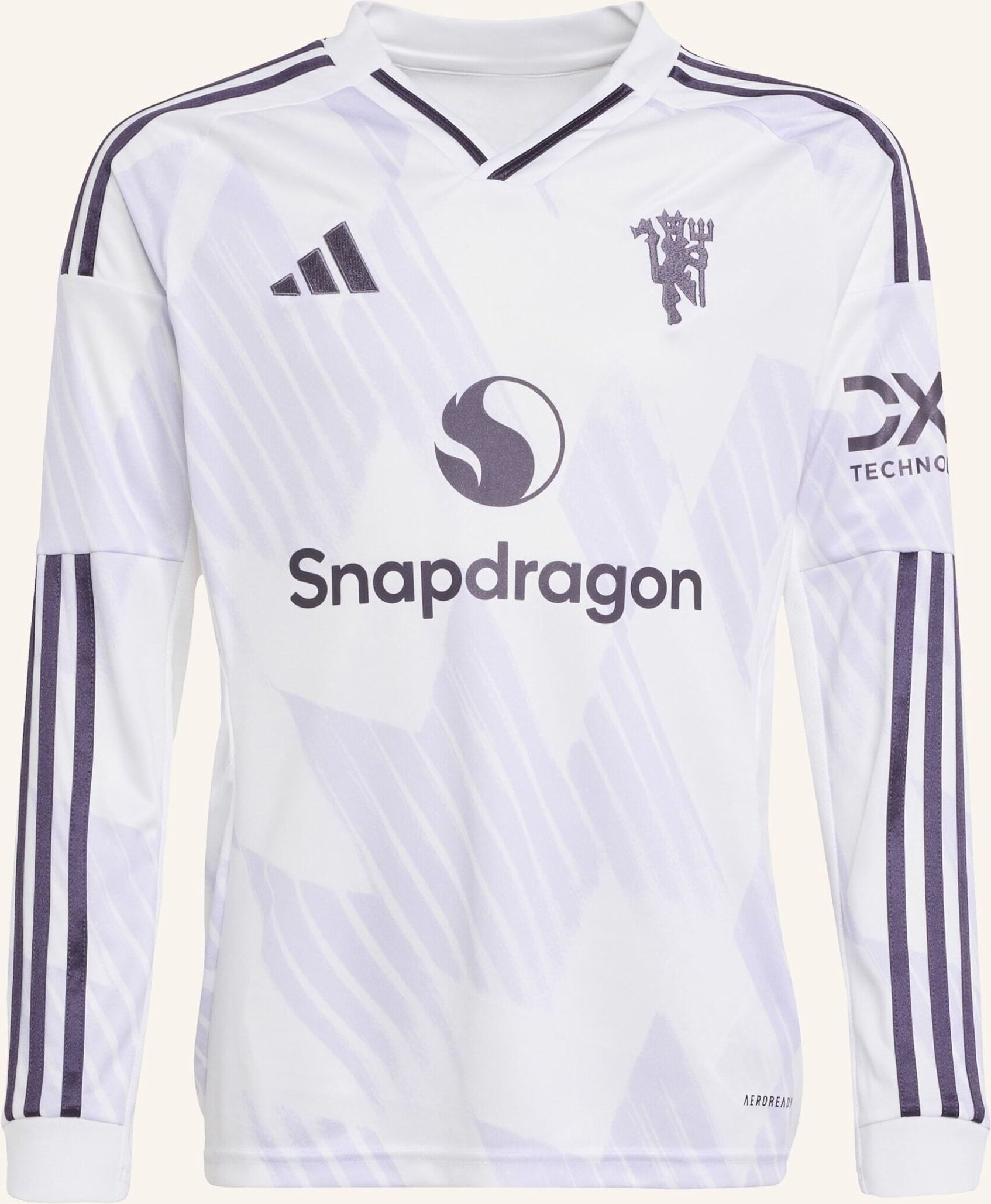 Adidas Manchester United 25/26 Long Sleeve Kids Auswärtstrikot weiss