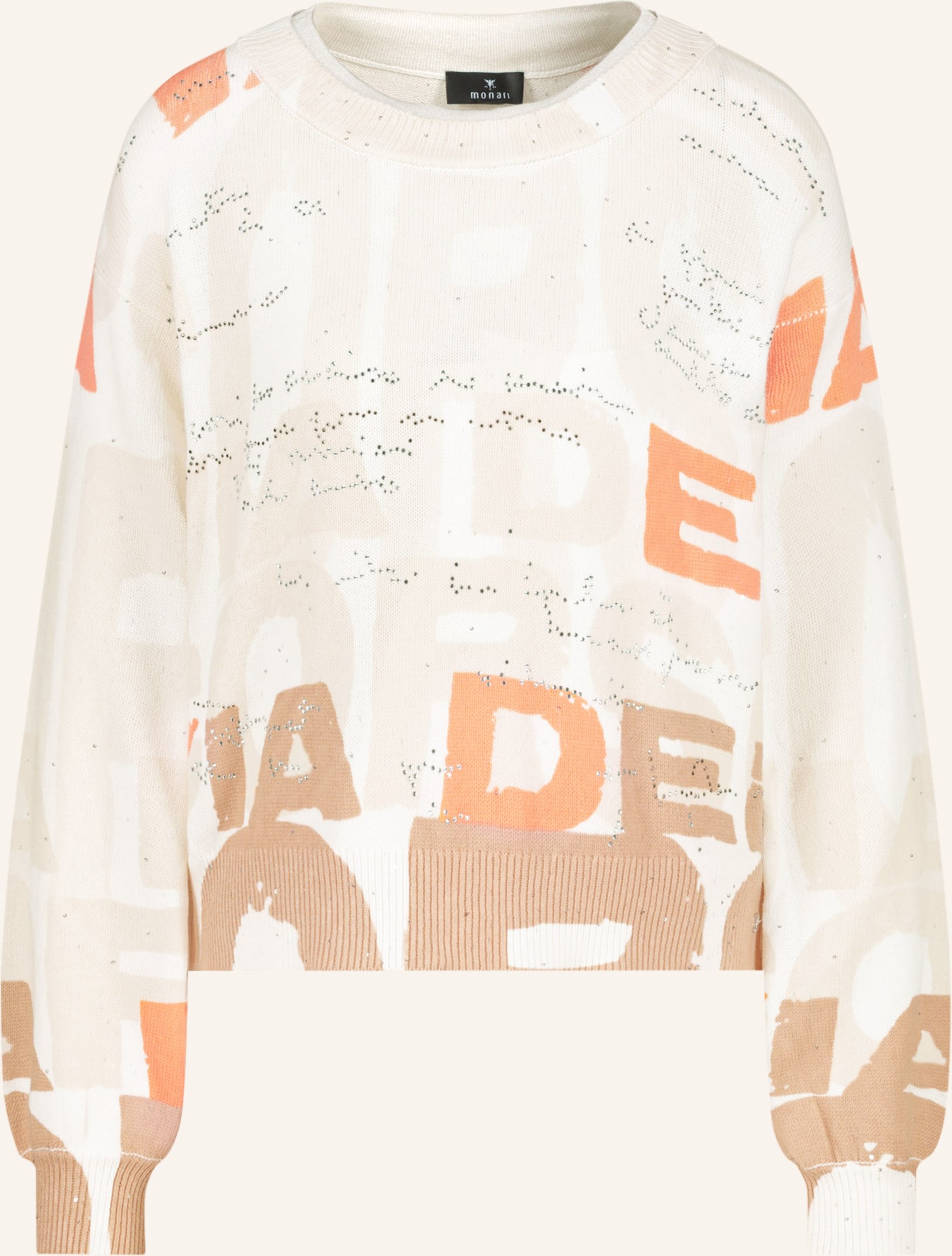Thumbnail - Monari Pullover Mit Schmucksteinen beige