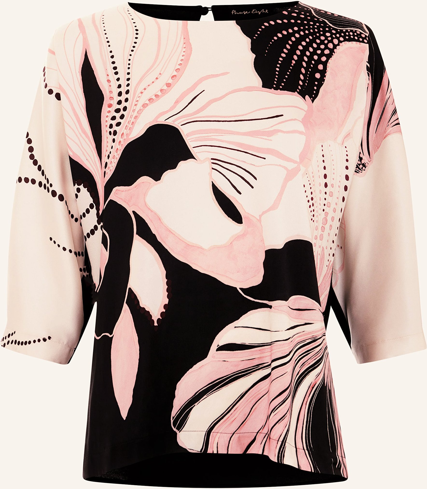 Phase Eight Blusenshirt Antonia Im Materialmix Mit 3/4-Arm schwarz