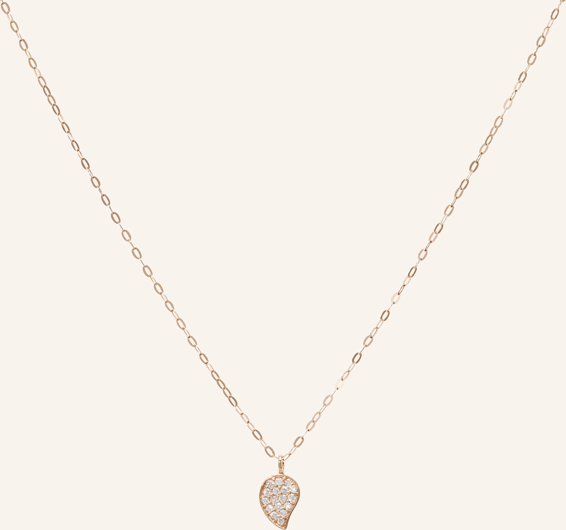 Tamara Comolli Halskette Chain Sparkle Drop Diamond Pavé, 1,0 Mm, 45 Cm Aus 18 Karat Roségold Mit Diamant Pavé rosegold