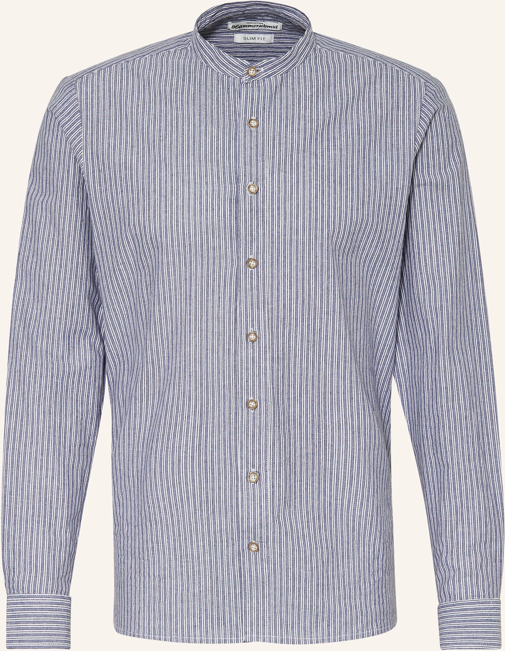 Hammerschmid Trachtenhemd Regular Fit Mit Stehkragen blau