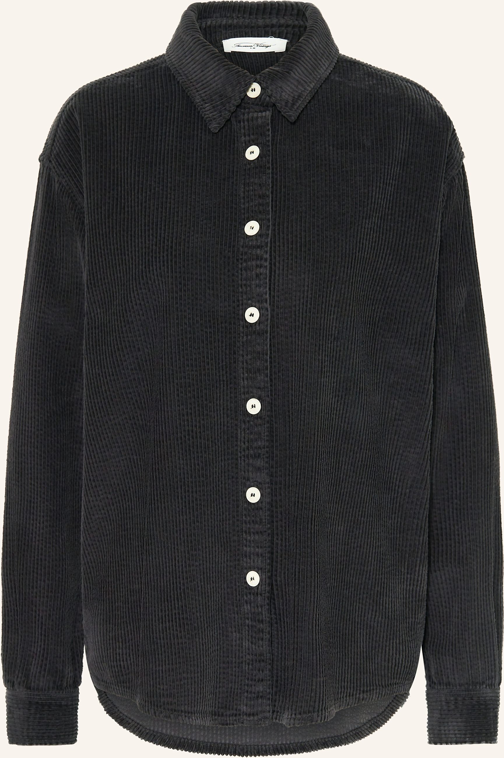 American Vintage Cord-Overshirt Padow grau