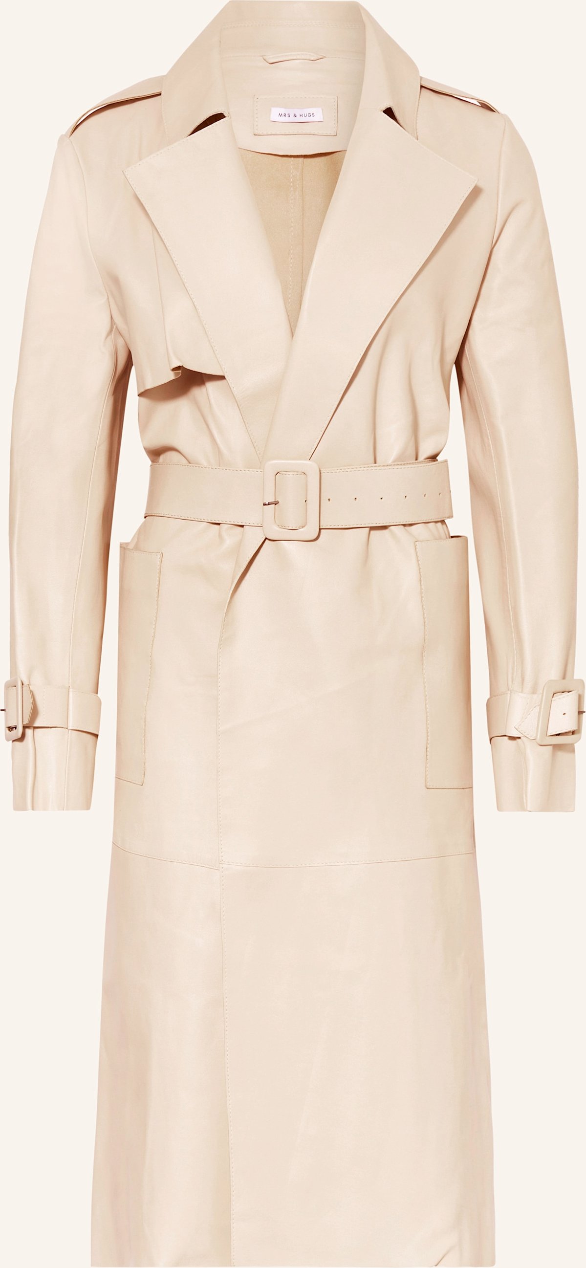 Mrs & Hugs Trenchcoat Aus Leder beige