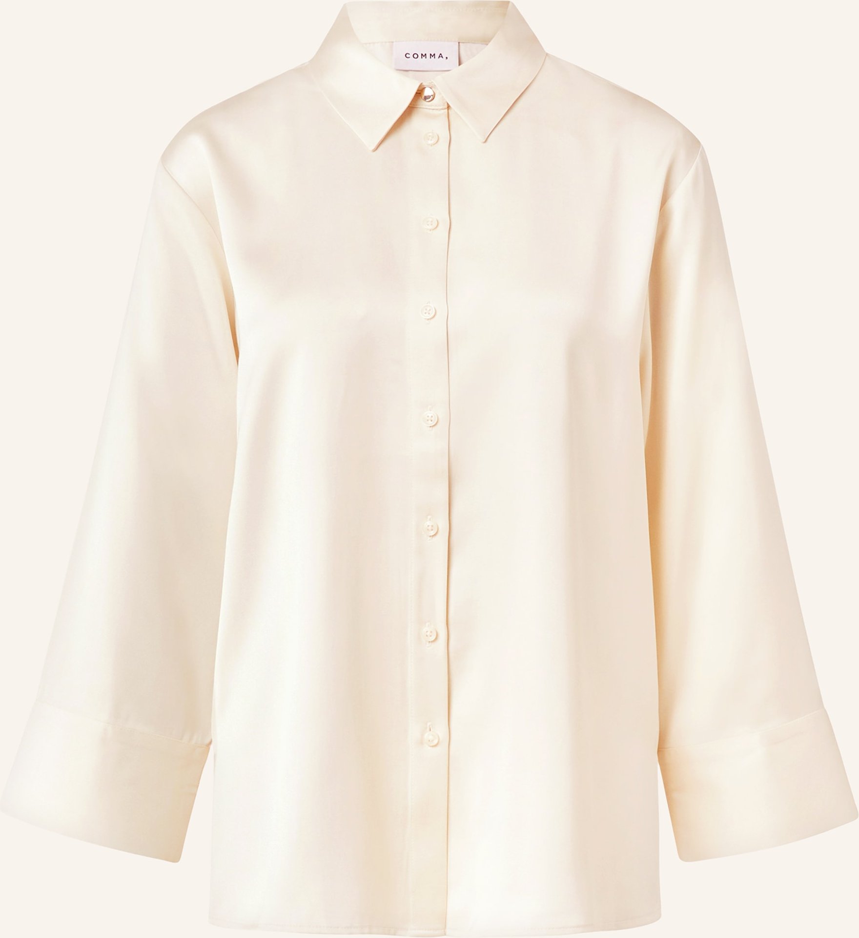 Comma Hemdbluse Aus Satin weiss