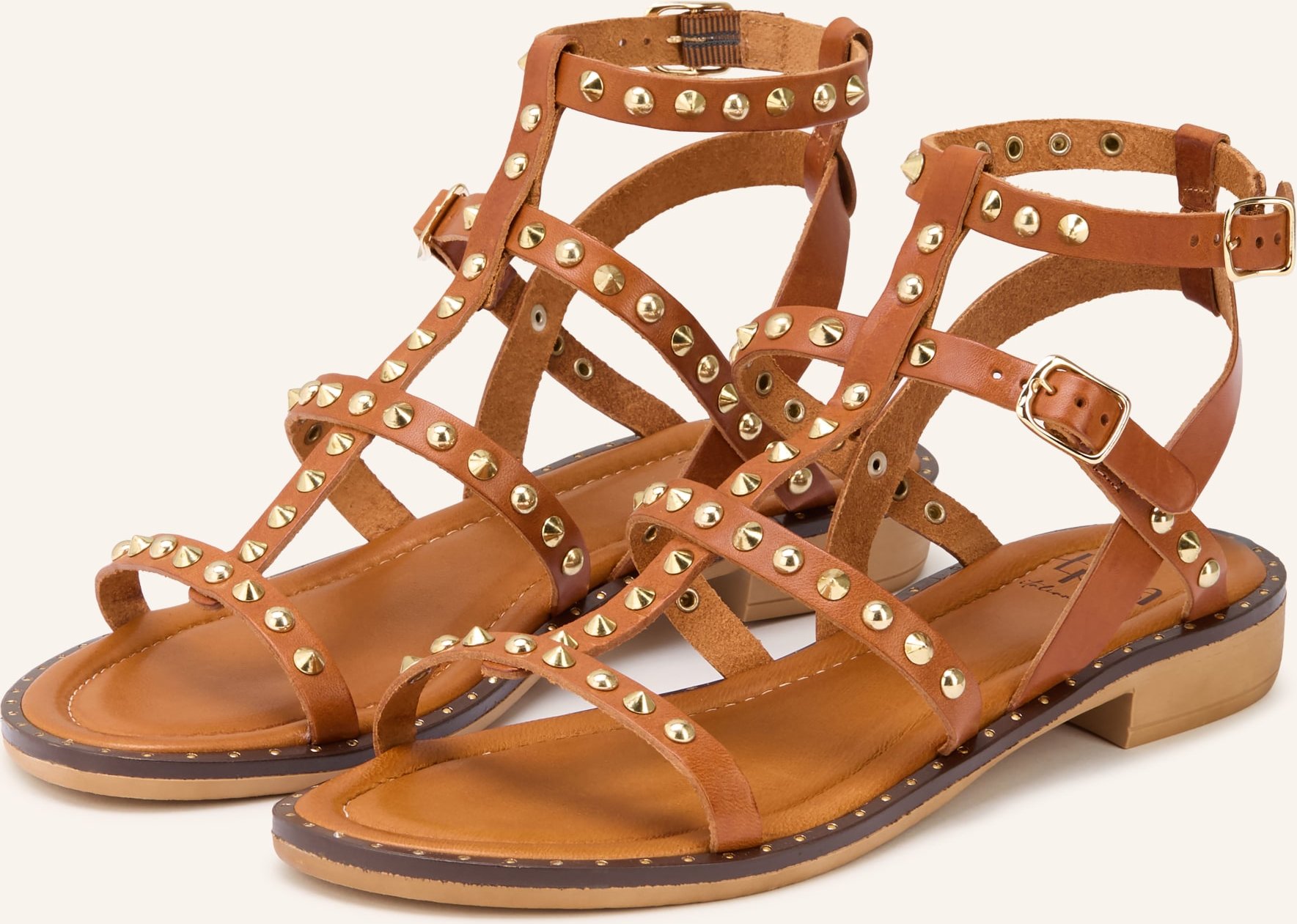 È Mia Sandalen Mit Nieten braun