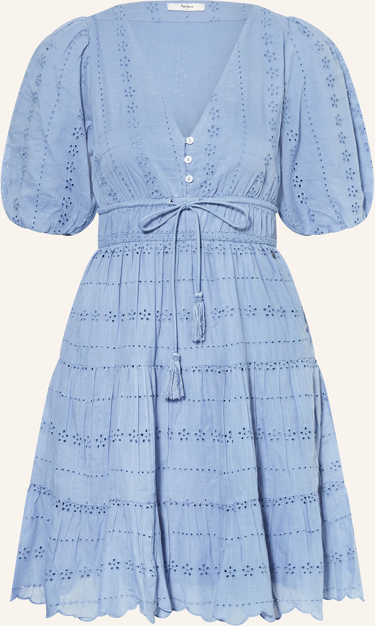 Pepe Jeans Kleid Day Aus Lochspitze blau