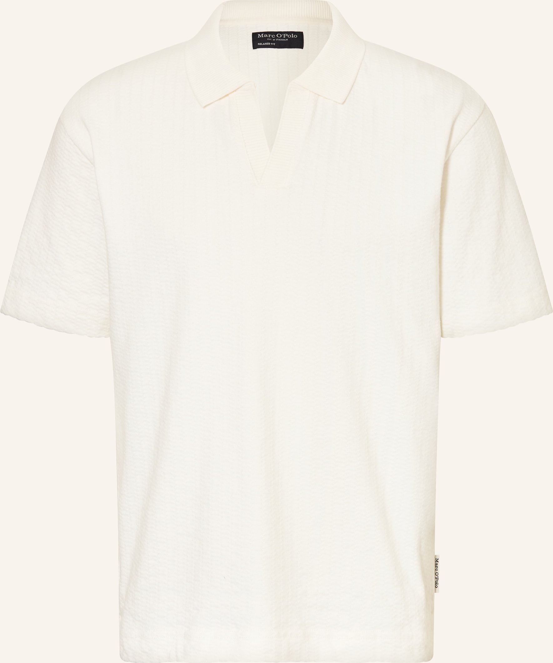 Marc O'polo Strick-Poloshirt Relaxed Fit weiss