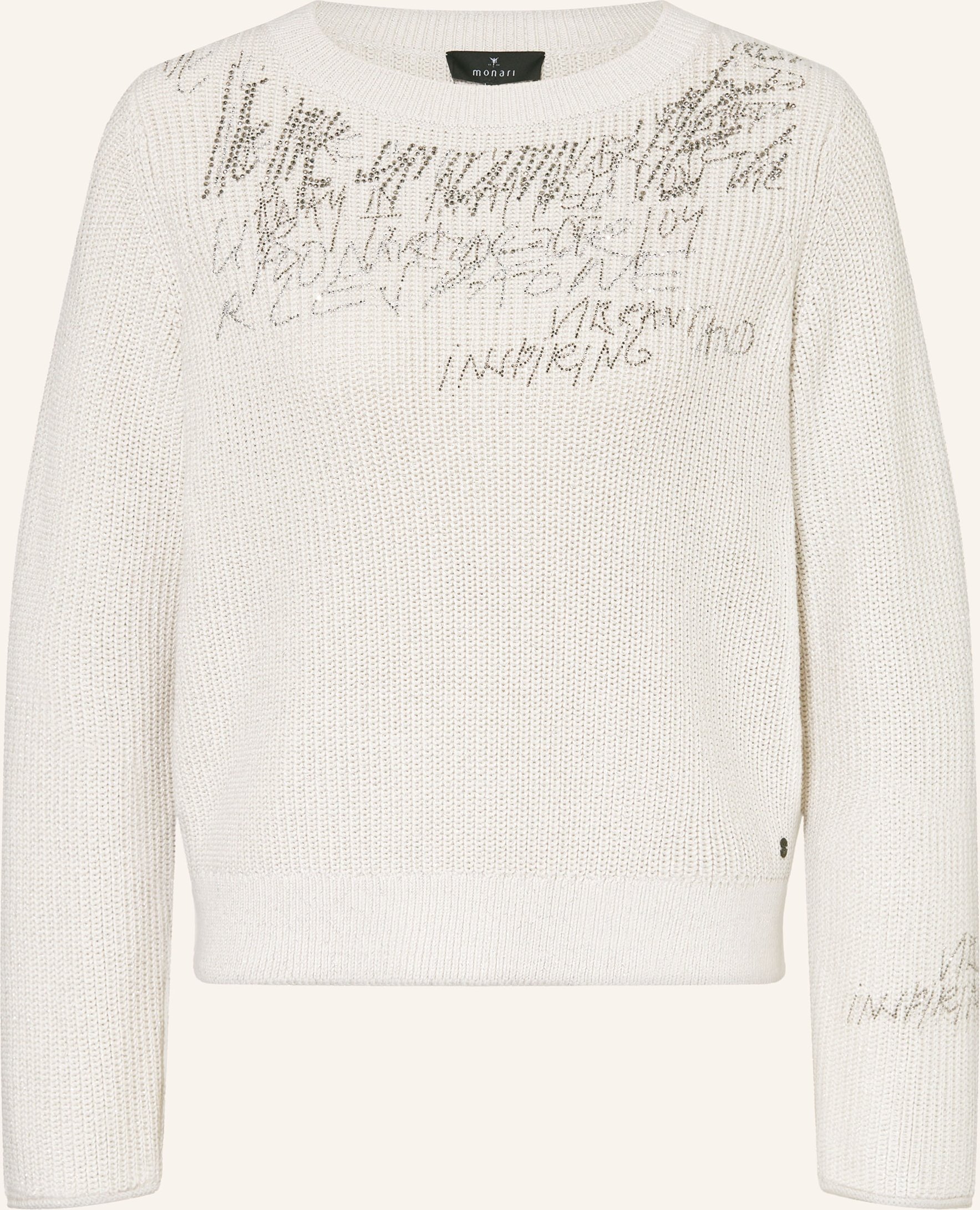 Monari Pullover Mit Glitzergarn Und Schmucksteinen weiss