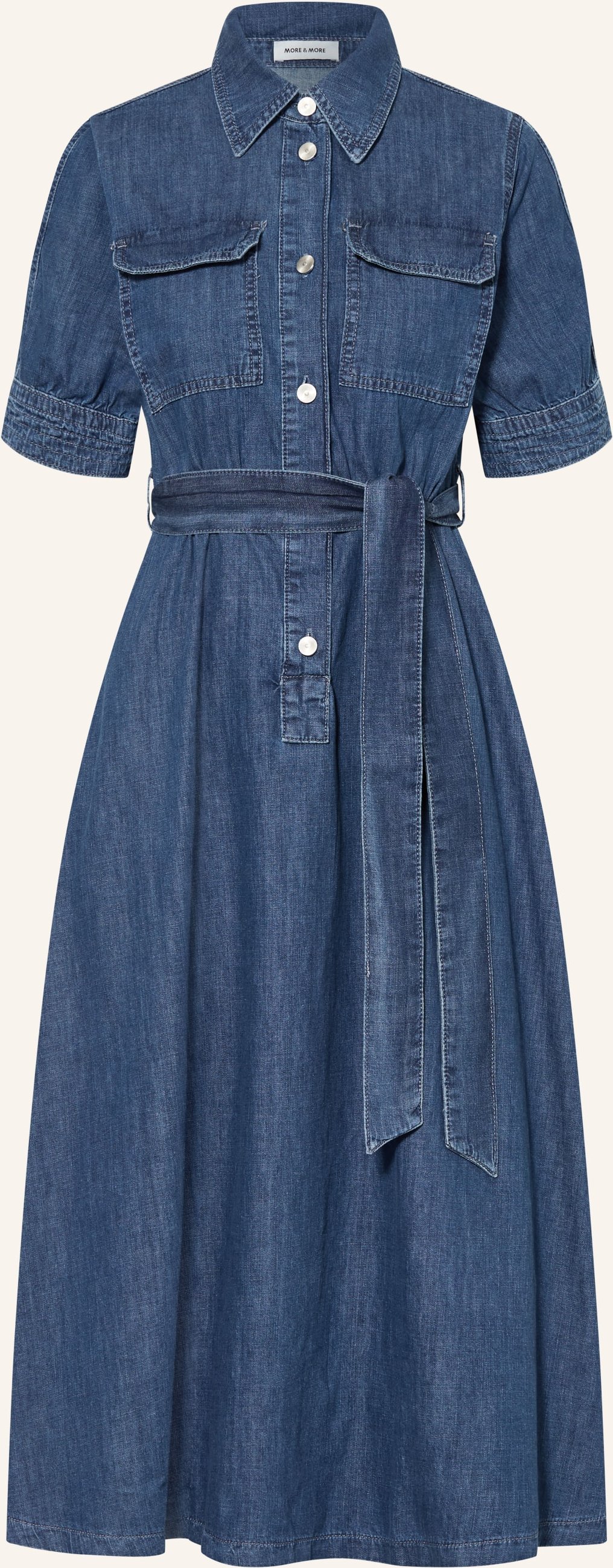 More & More Hemdblusenkleid In Jeansoptik blau