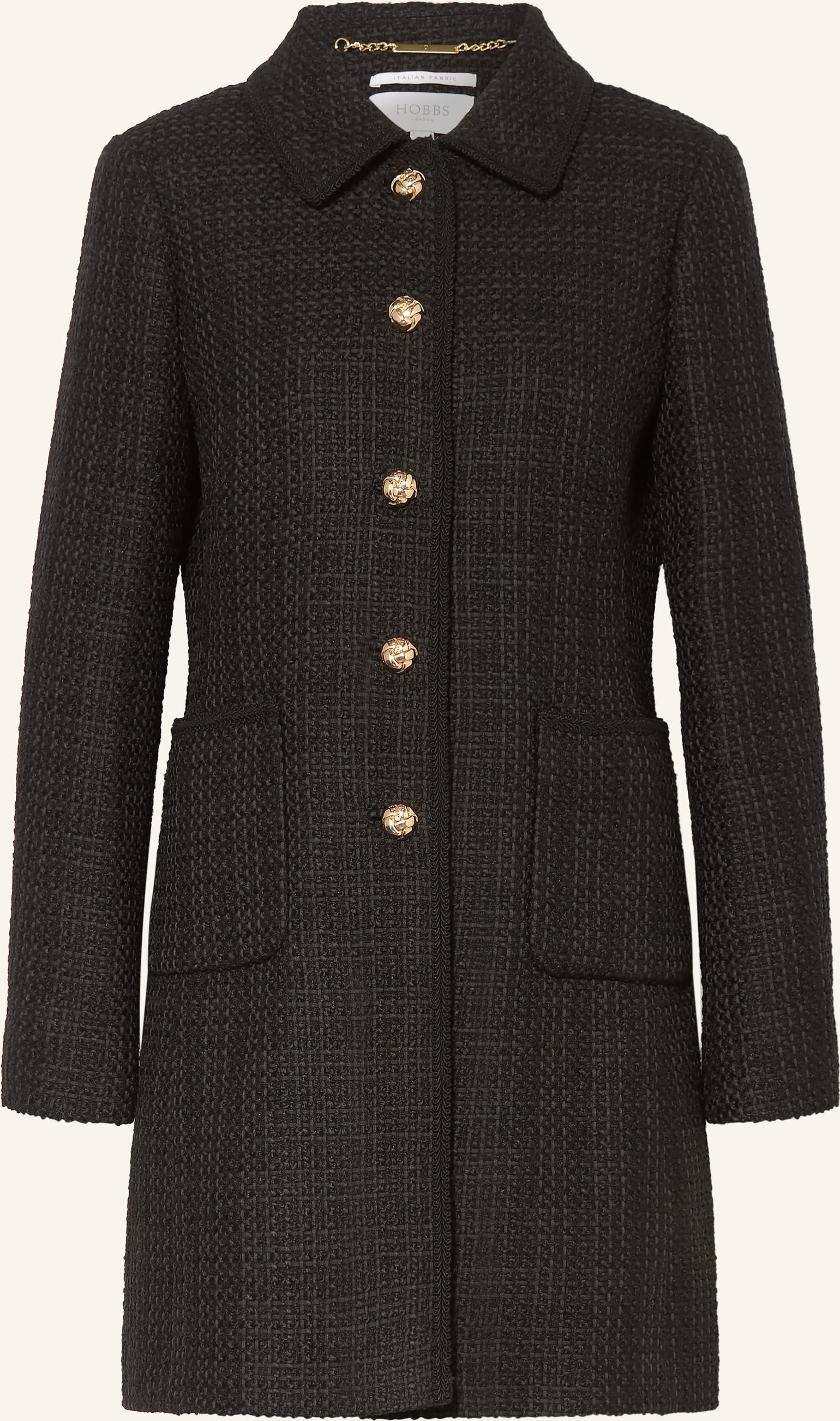 Hobbs Bouclé-Mantel Evangeline schwarz