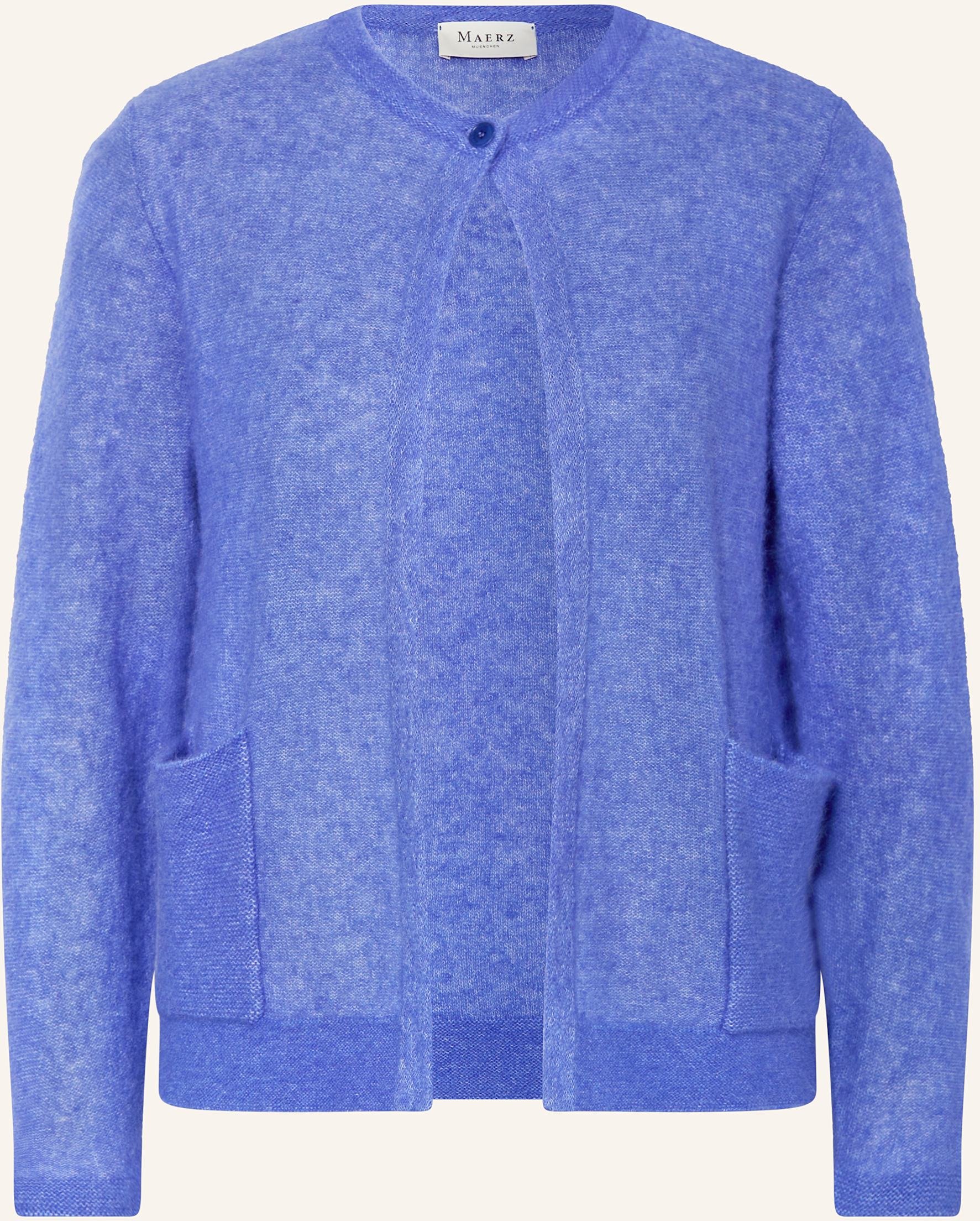 Maerz Muenchen Strickjacke Mit Alpaka blau