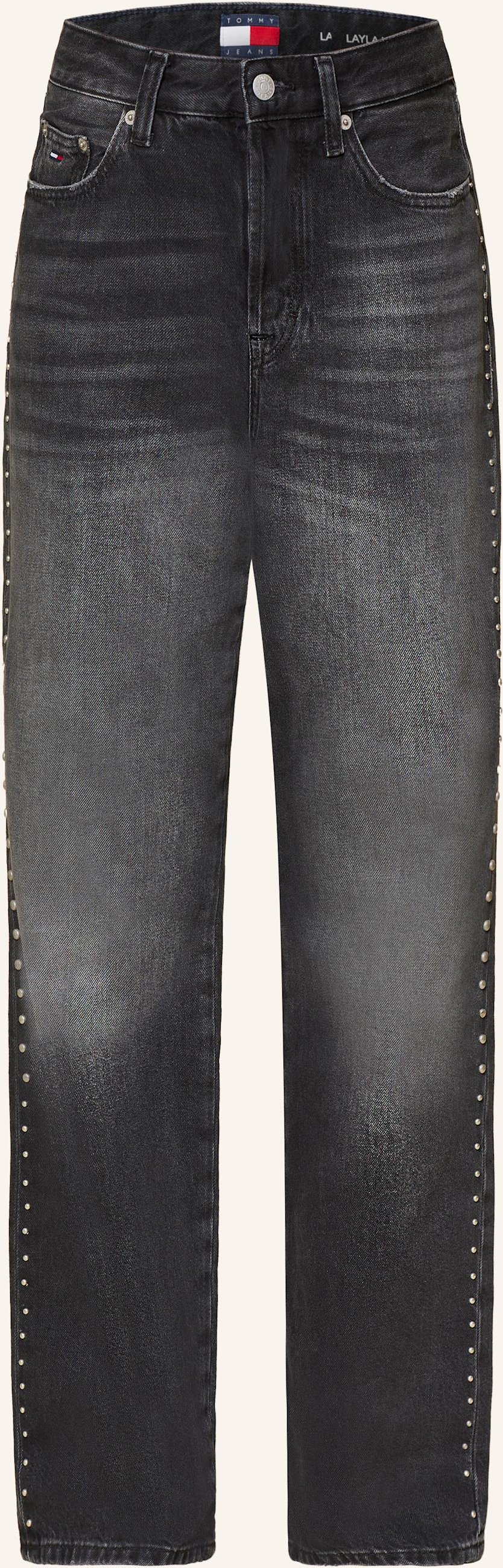 Tommy Jeans Straight Jeans Layla Mit Nieten schwarz