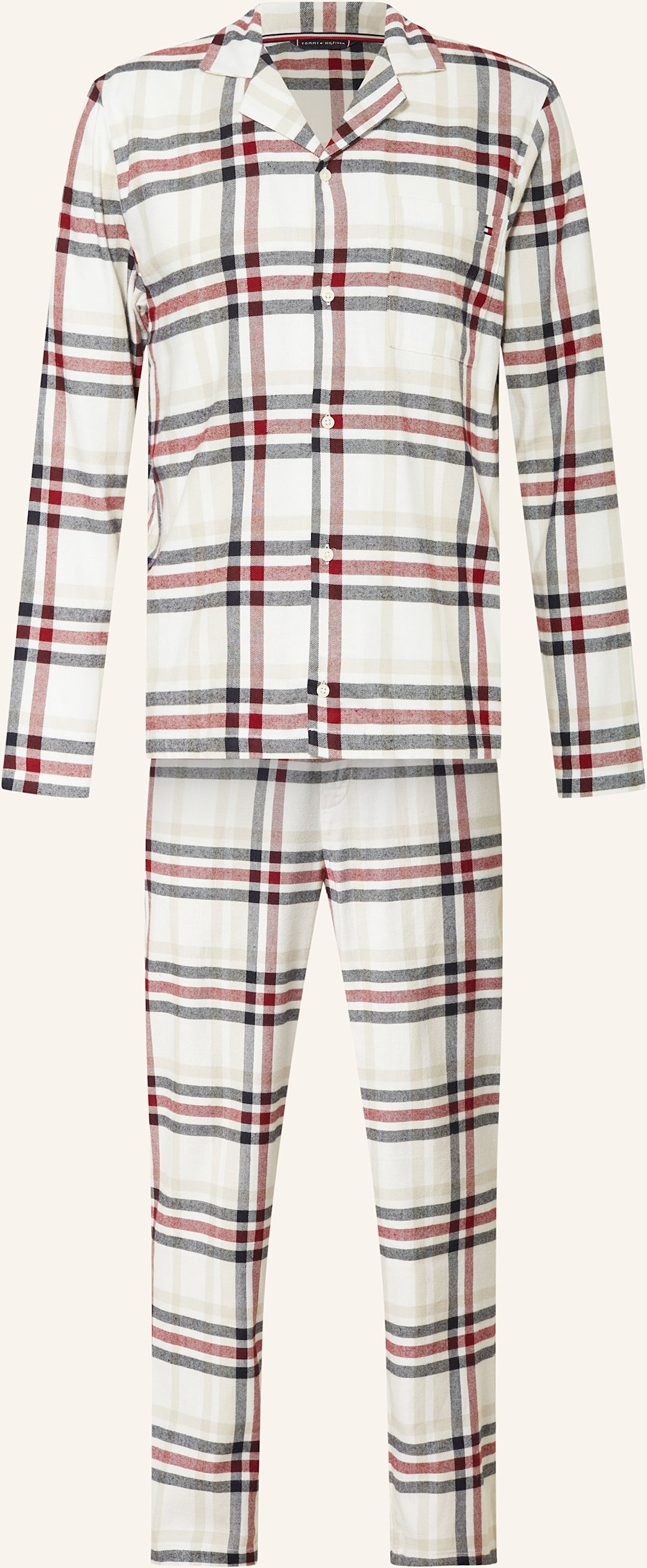 Thumbnail - Tommy Hilfiger Schlafanzug Aus Flanell beige