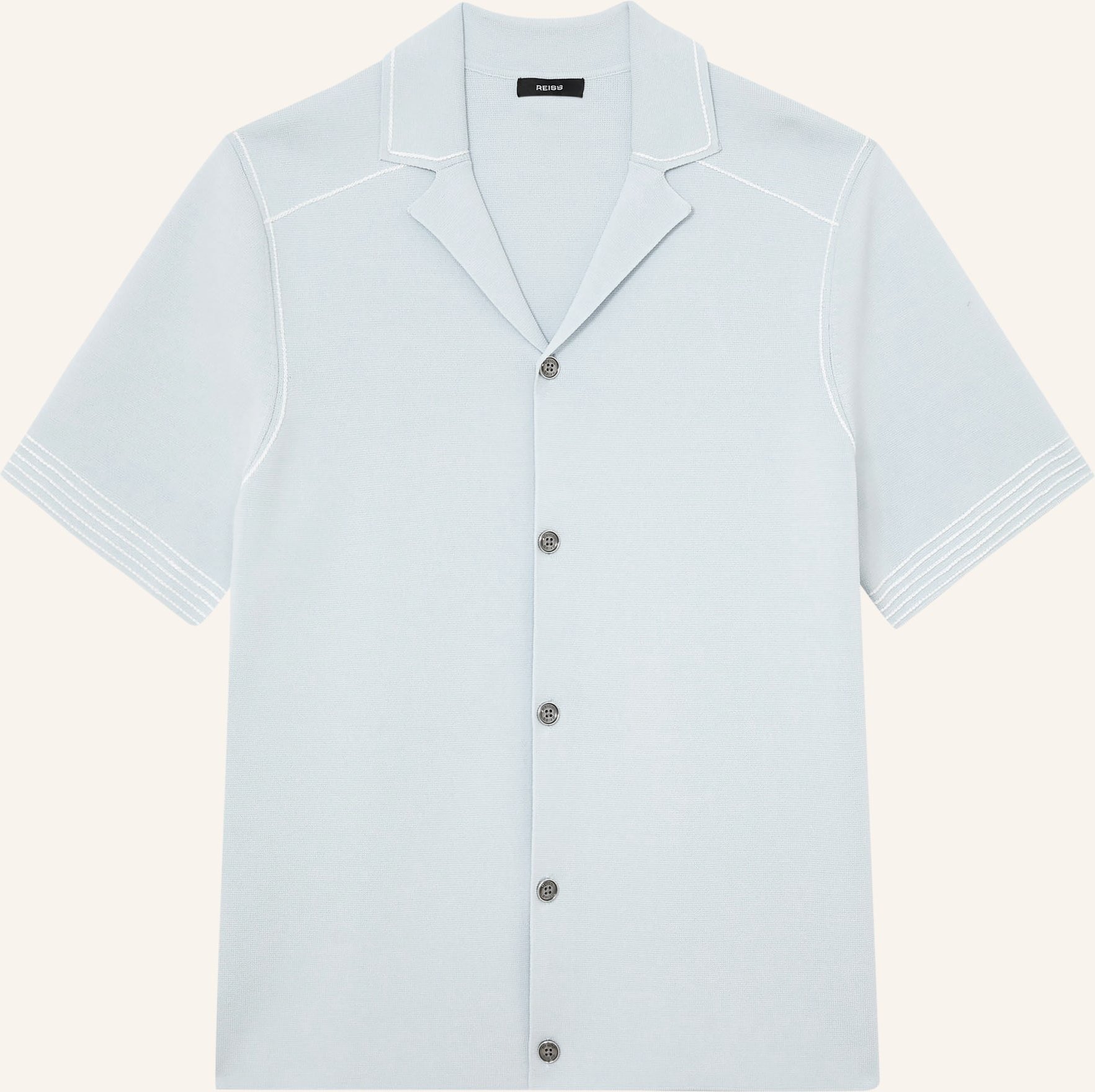 Reiss Resorthemd Wandsworth Regular Fit Aus Strick blau