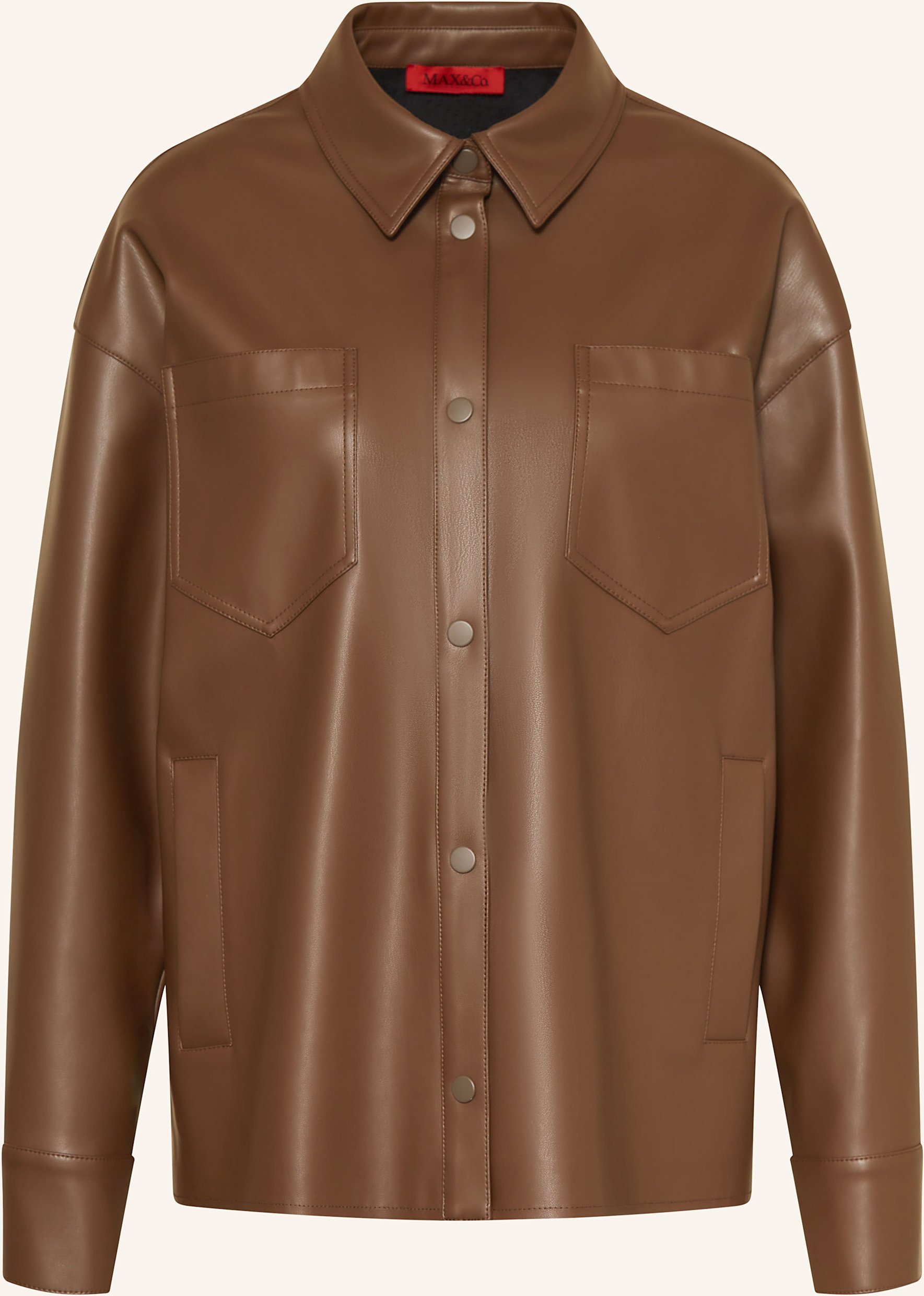 Thumbnail - Max & Co. Overjacket Furio In Lederoptik braun