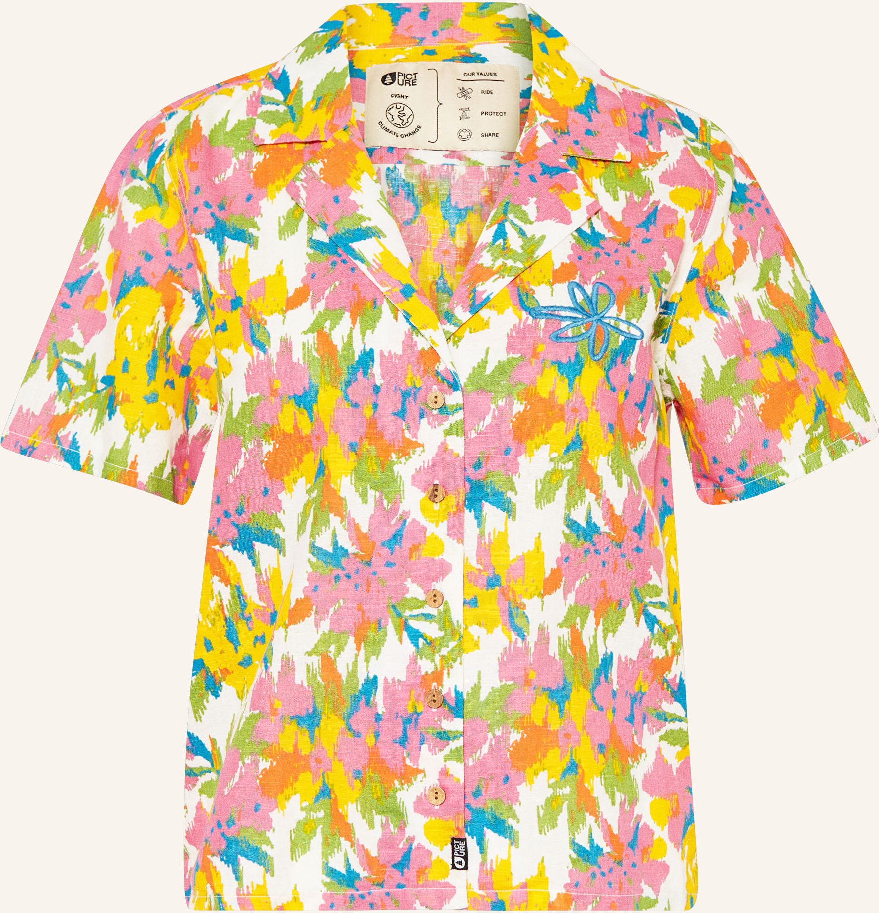 Picture Oversized-Hemdbluse Kintha Mit Leinen weiss