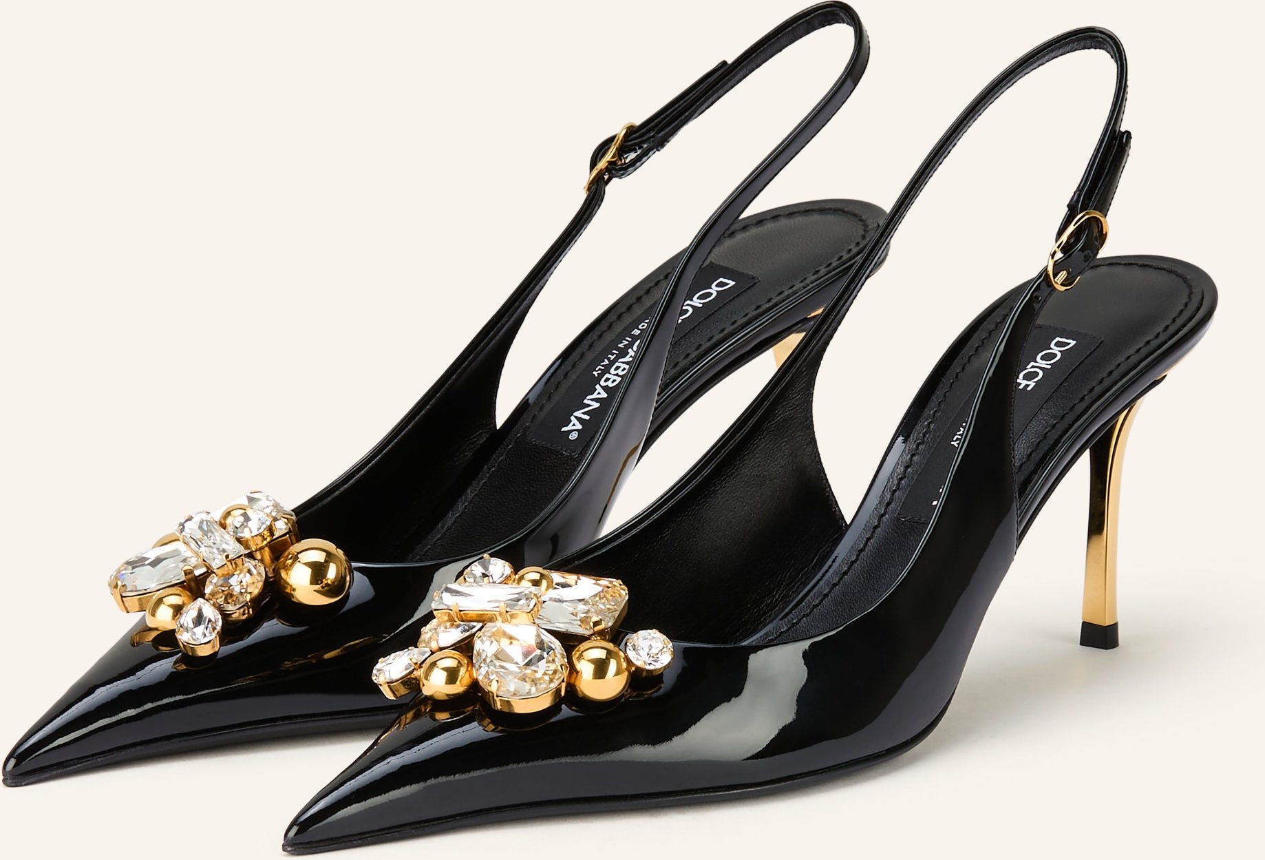 Dolce & Gabbana Slingpumps Mit Schmucksteinen schwarz