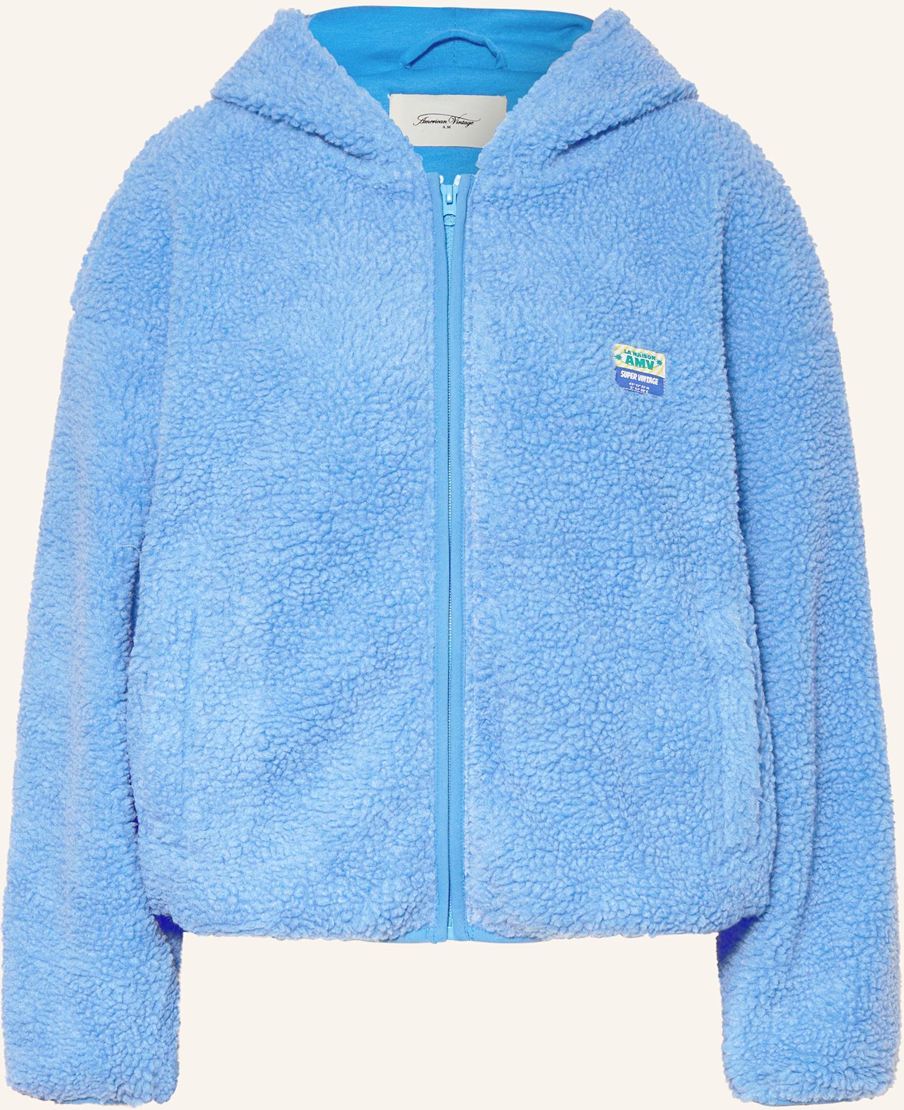 American Vintage Teddyfell-Jacke Hoktown blau