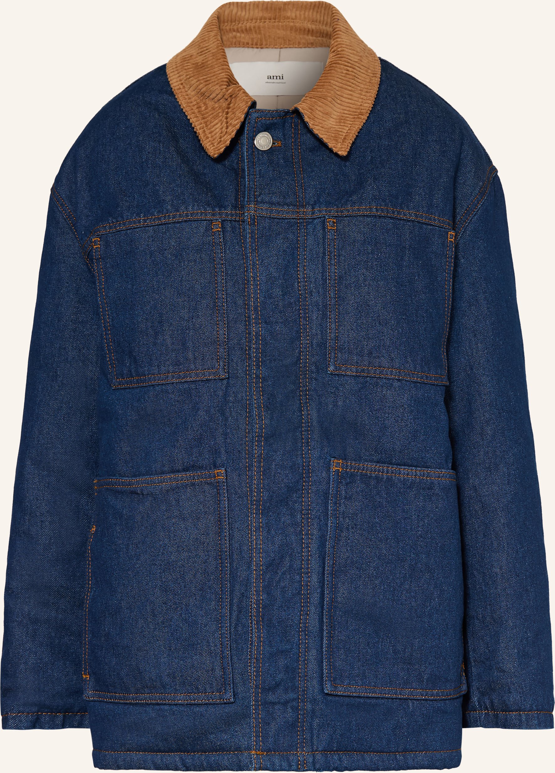 Ami Paris Oversized-Jeansjacke blau