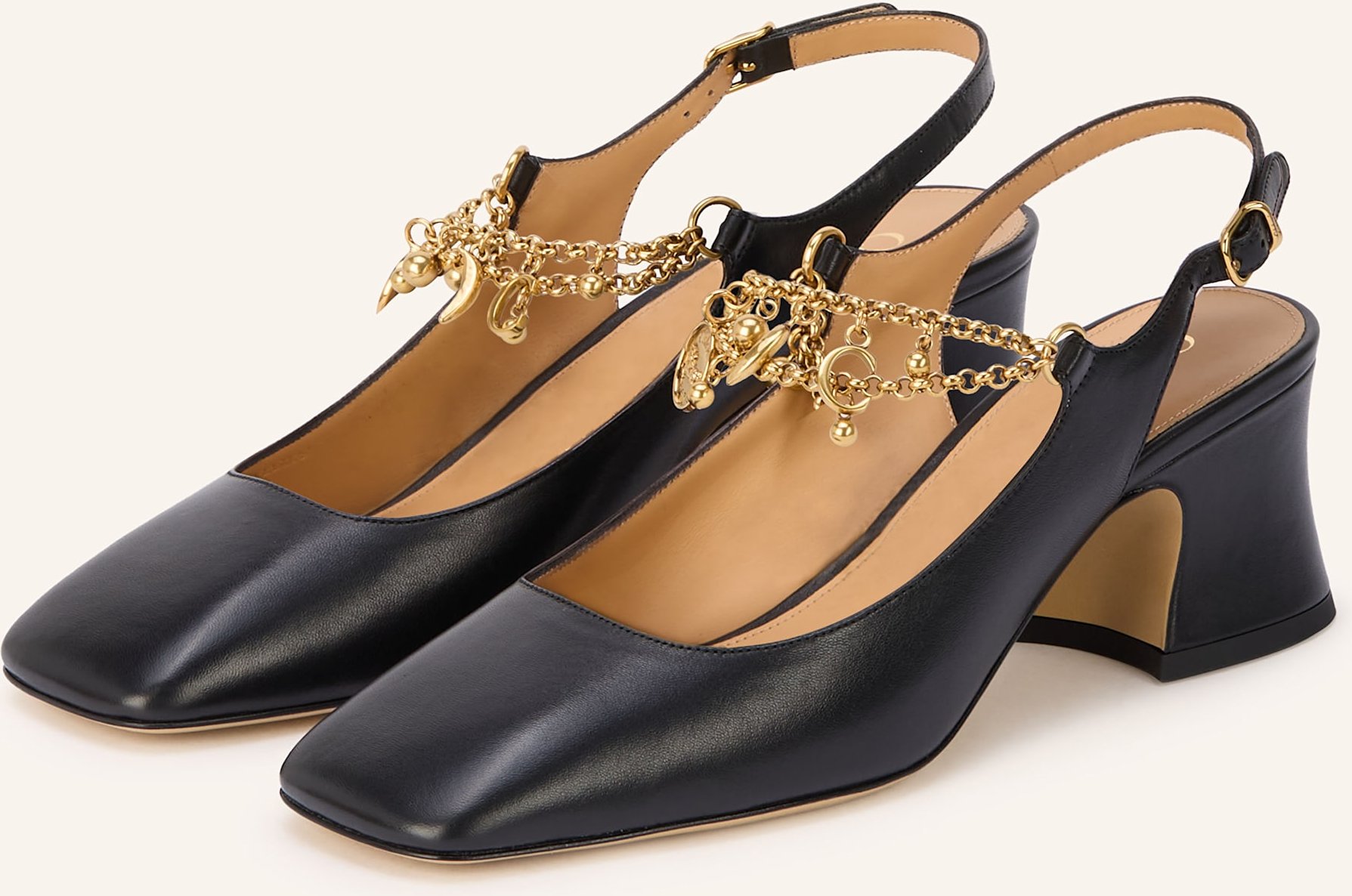 Chloé Slingpumps Charms schwarz