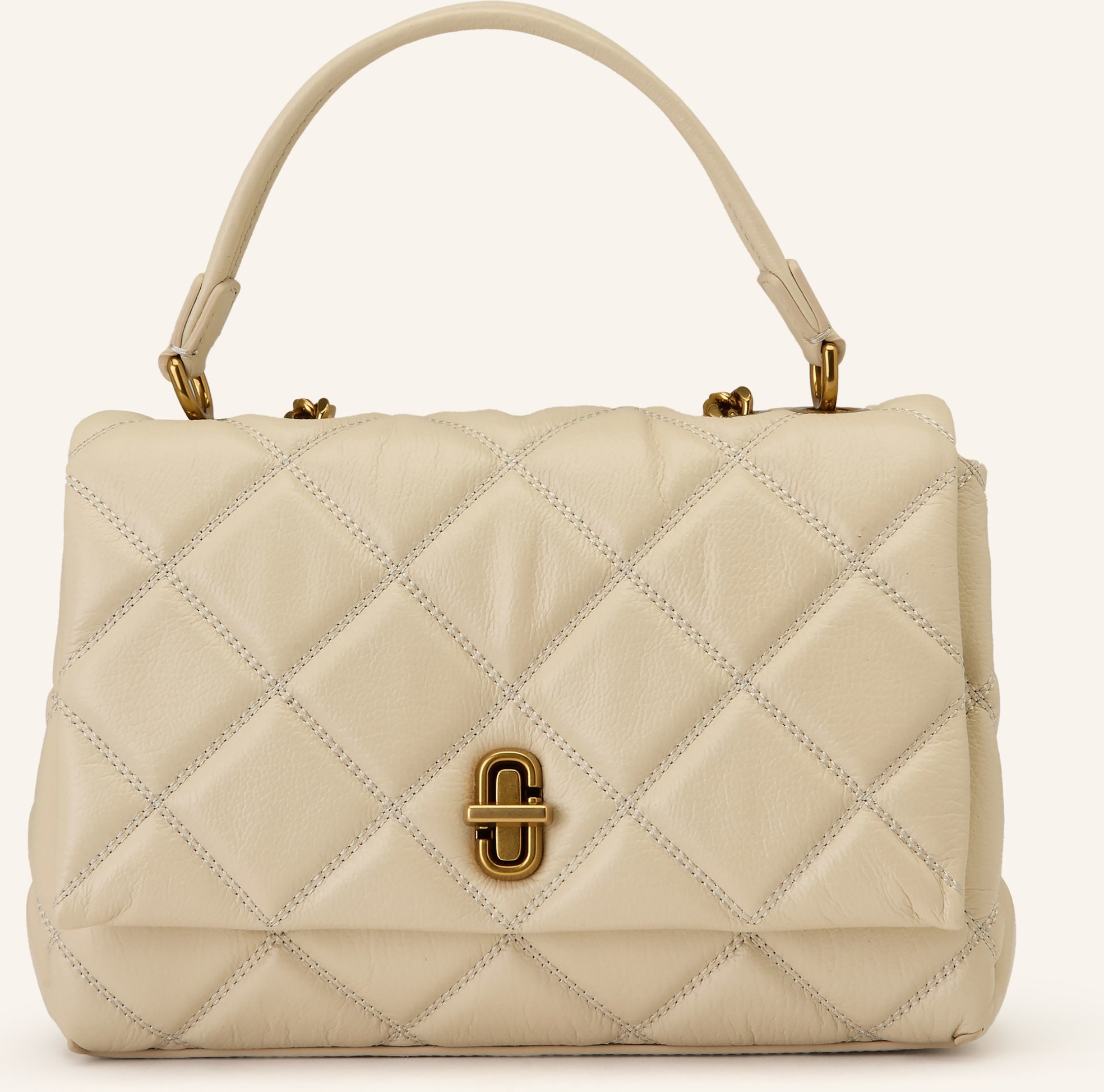 Marc Jacobs Umhängetasche The Slim Dual Chain Quilted weiss