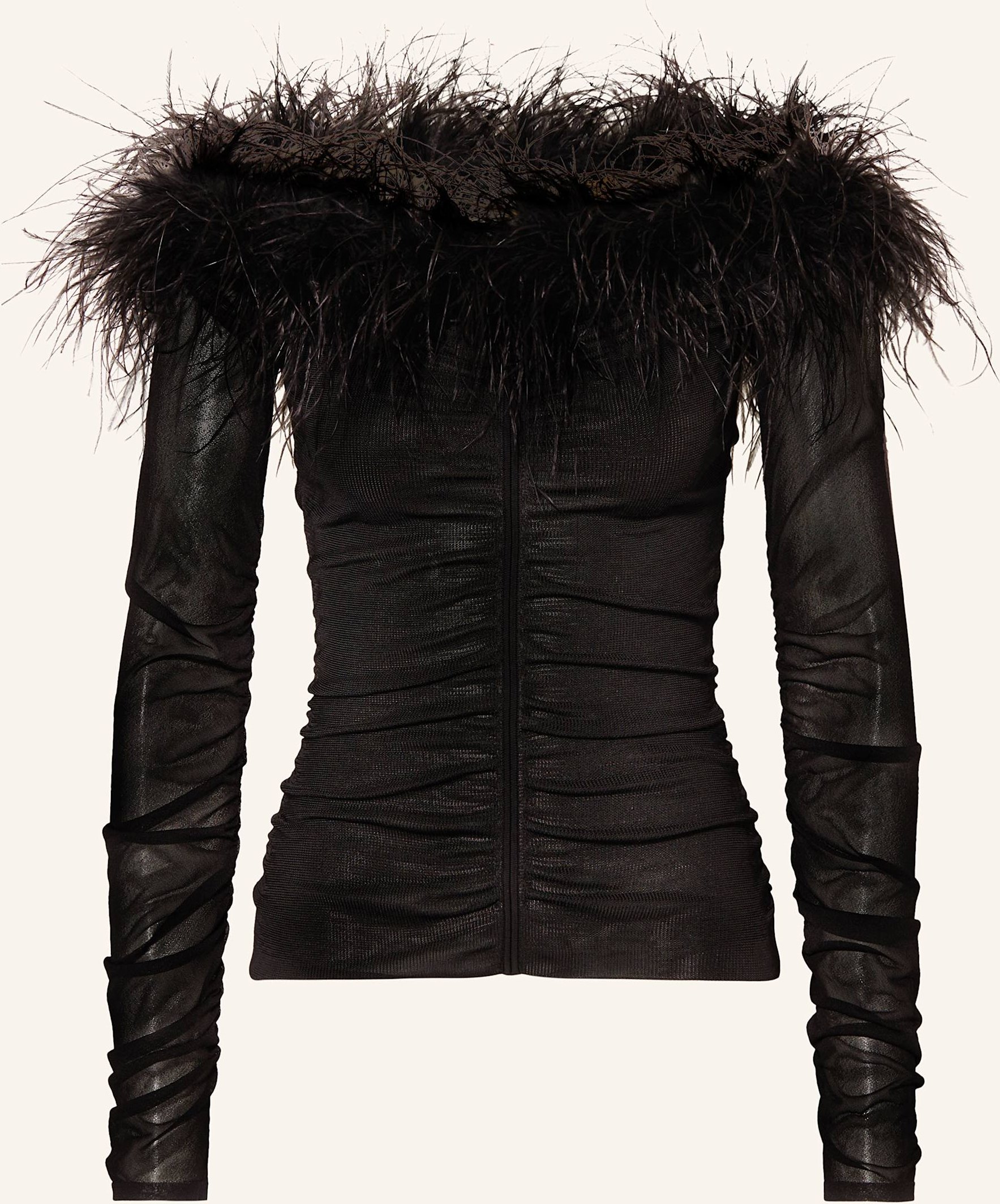 Self-Portrait Off-Shoulder-Longsleeve schwarz