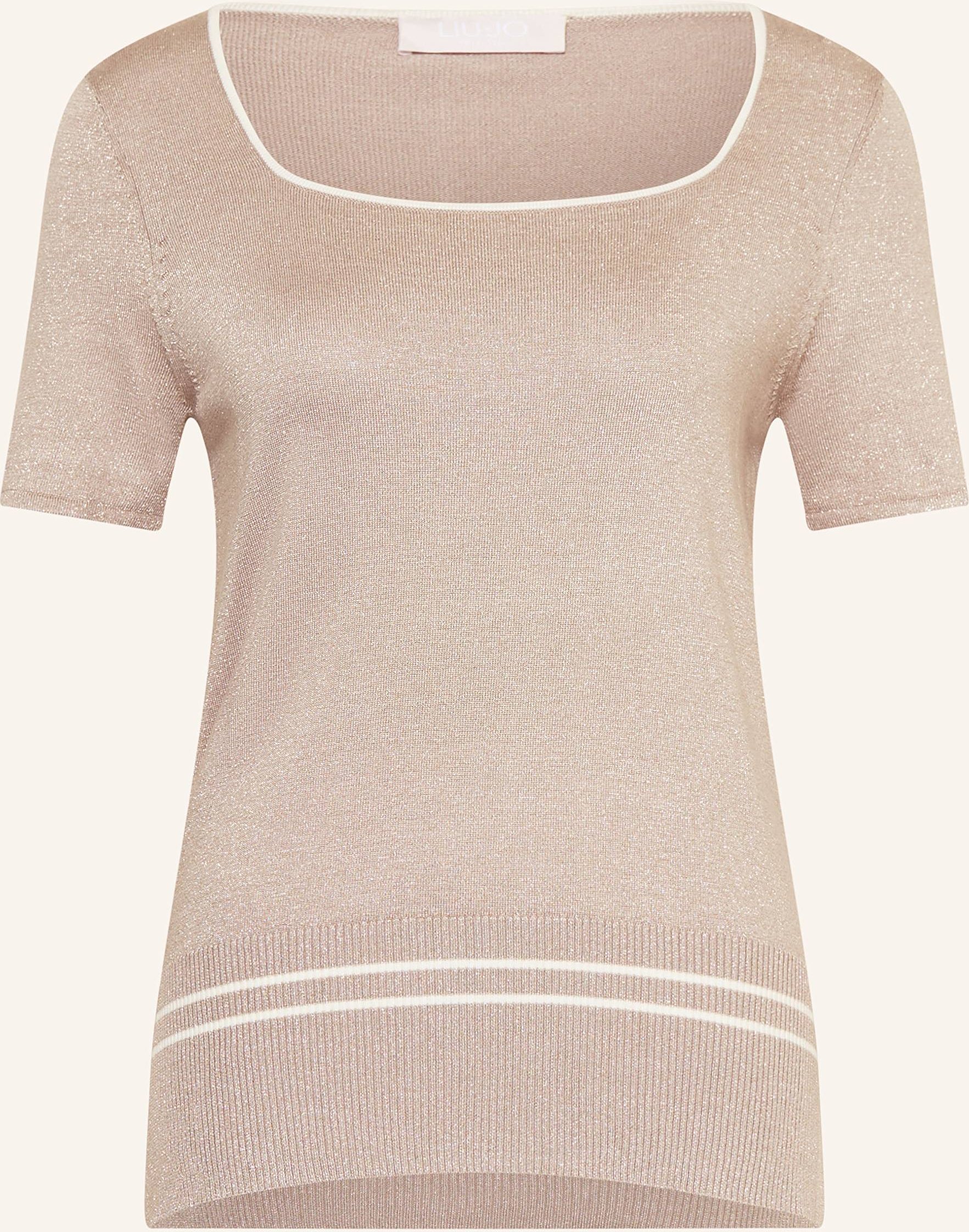 Thumbnail - Liu Jo Strickshirt Mit Glitzergarn beige