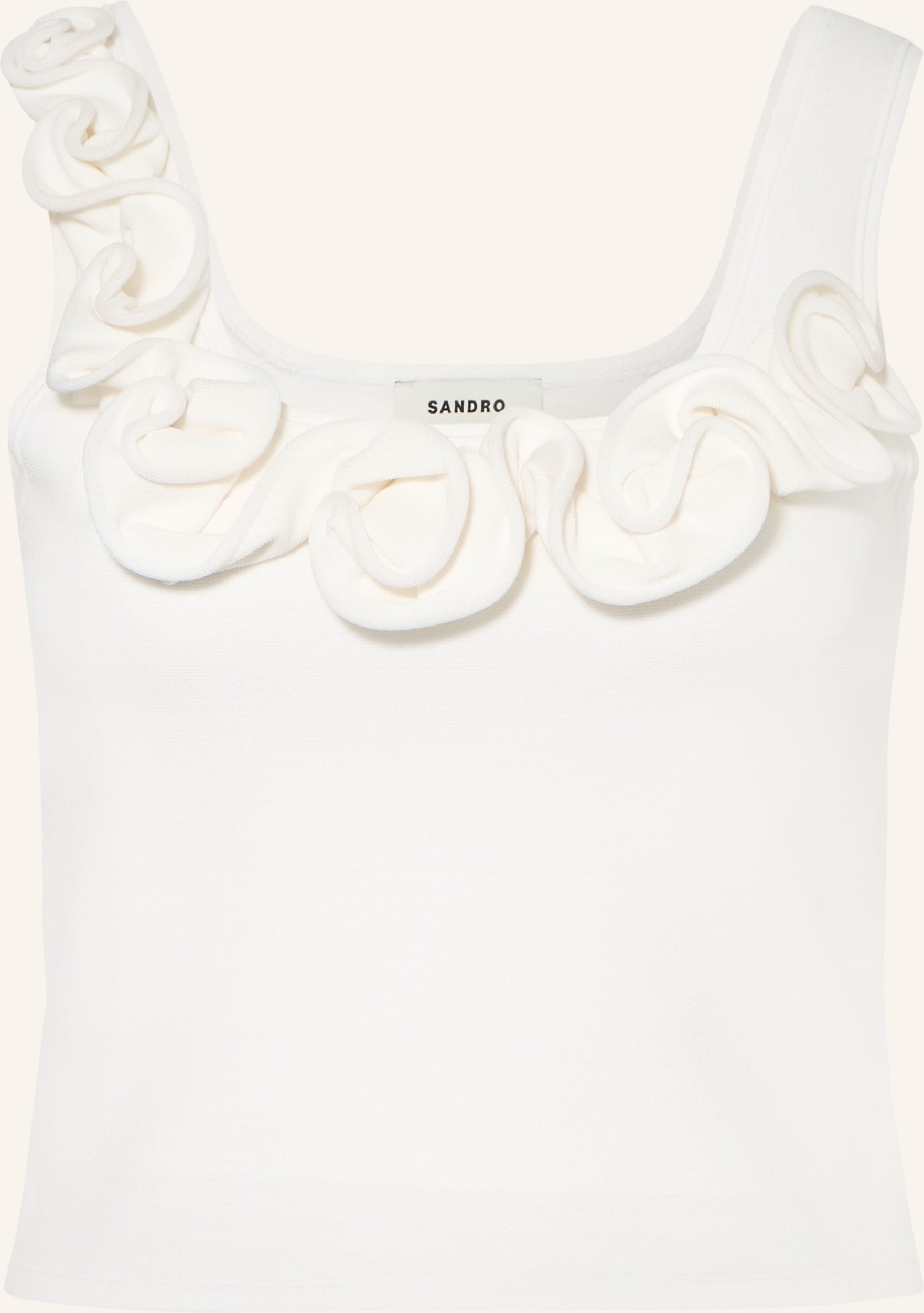 Sandro Cropped-Stricktop weiss