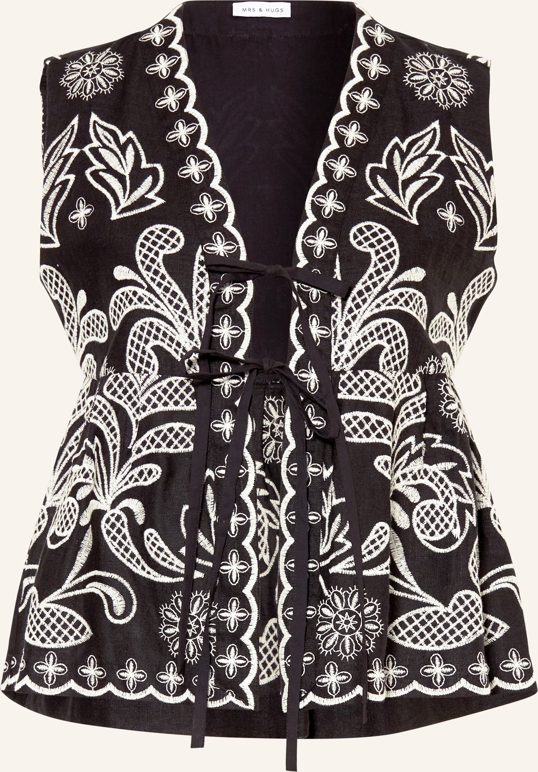 Mrs & Hugs Bluse Mit Leinen schwarz