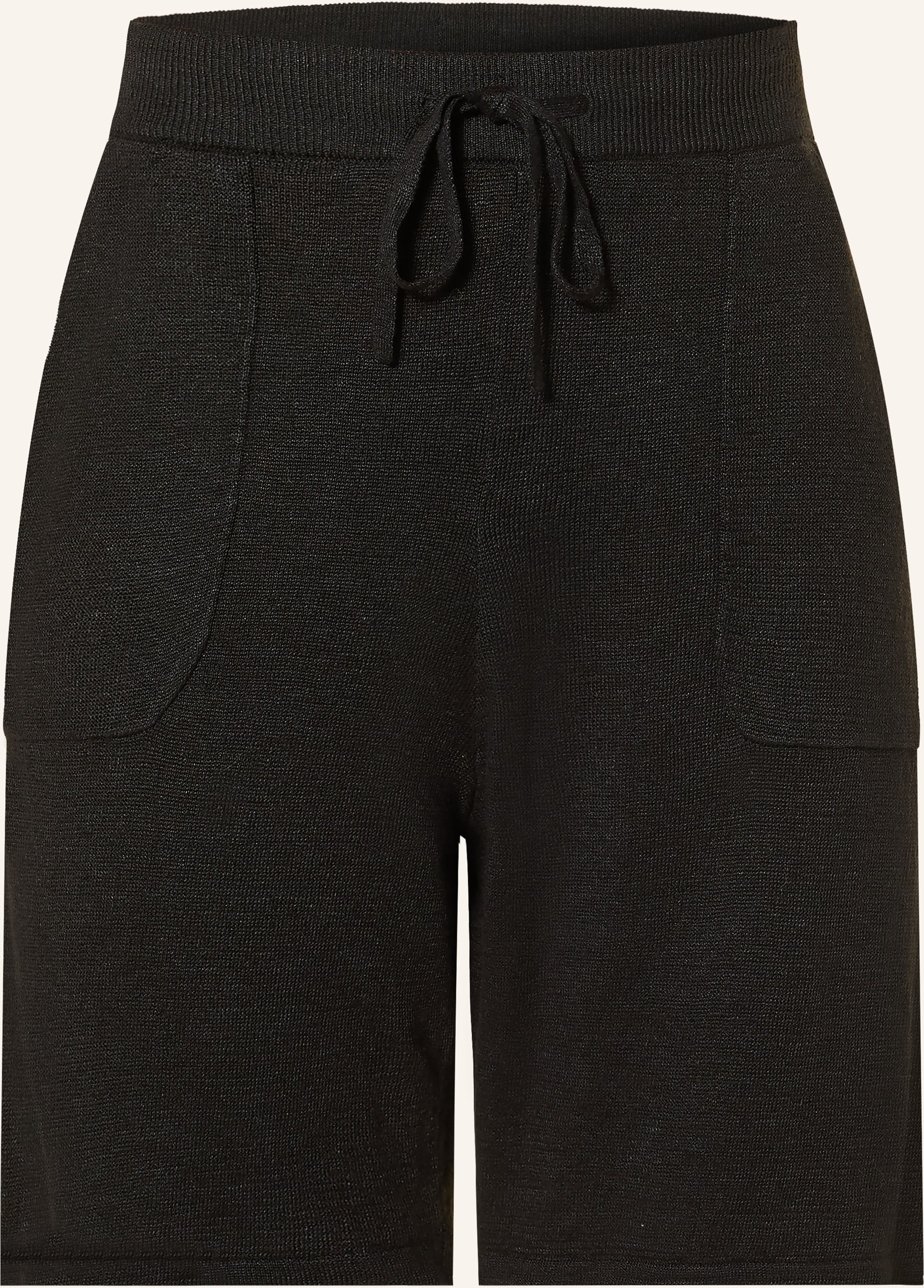 Darling Harbour Strickshorts Aus Leinen schwarz