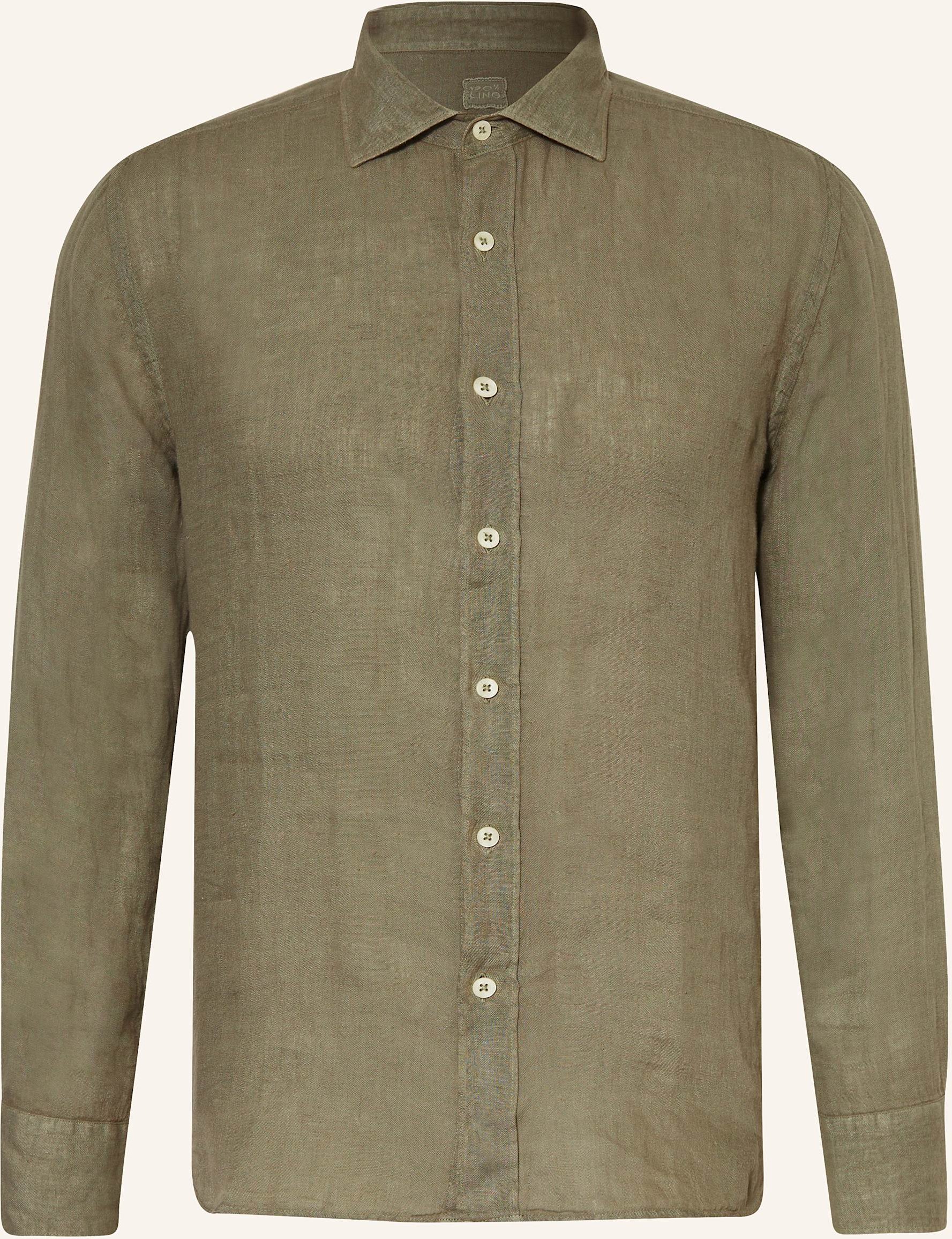 120%Lino Leinenhemd Slim Fit gruen