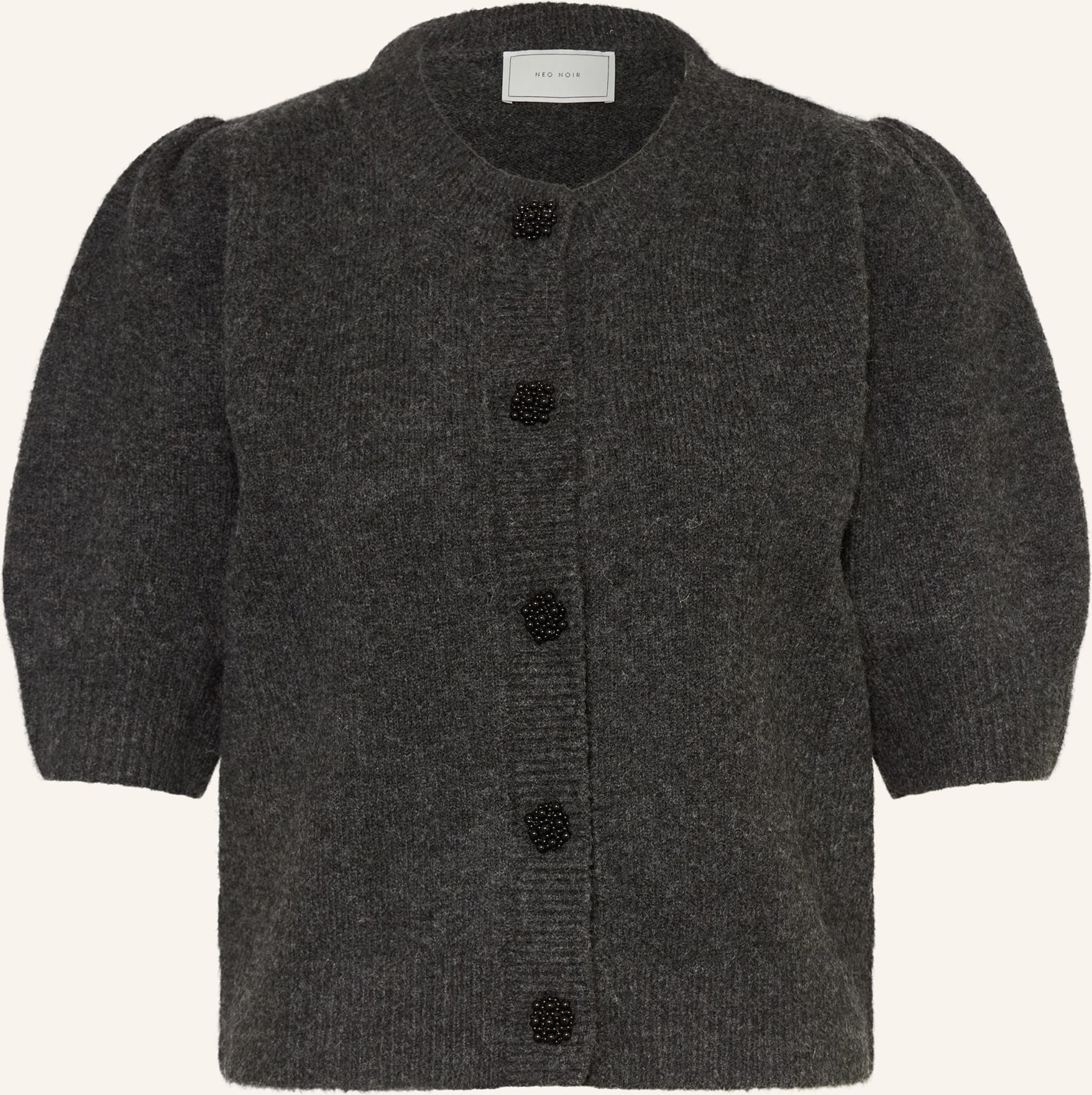 Neo Noir Strickjacke Trudy Mit 3/4-Arm grau