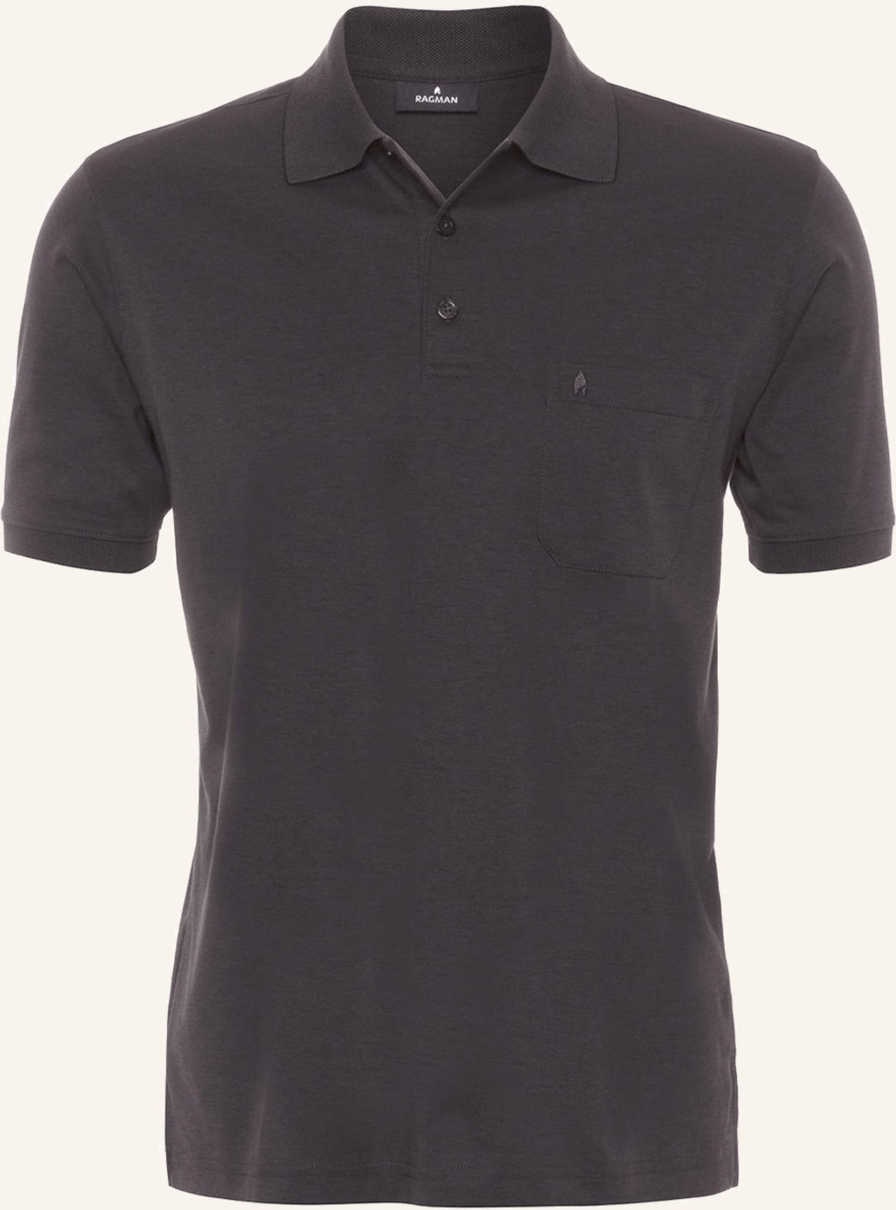 Ragman Piqué-Poloshirt grau