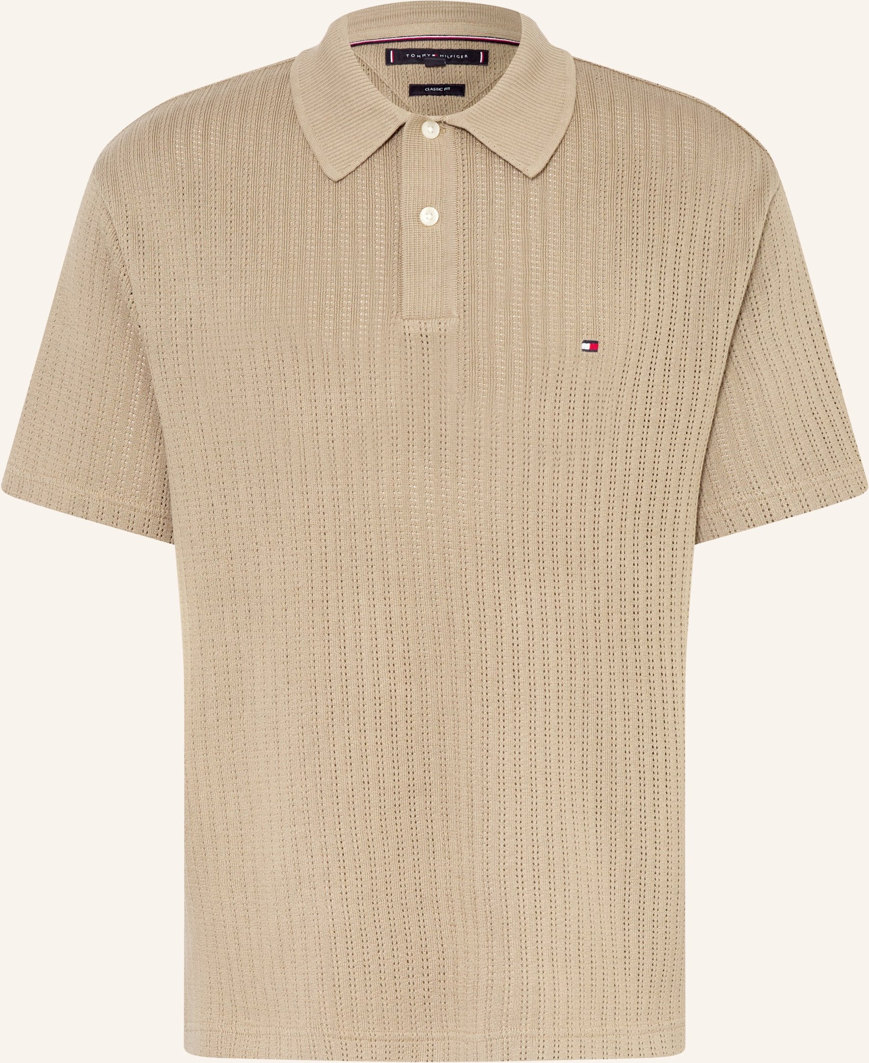 Tommy Hilfiger Strick-Poloshirt Classic Fit braun