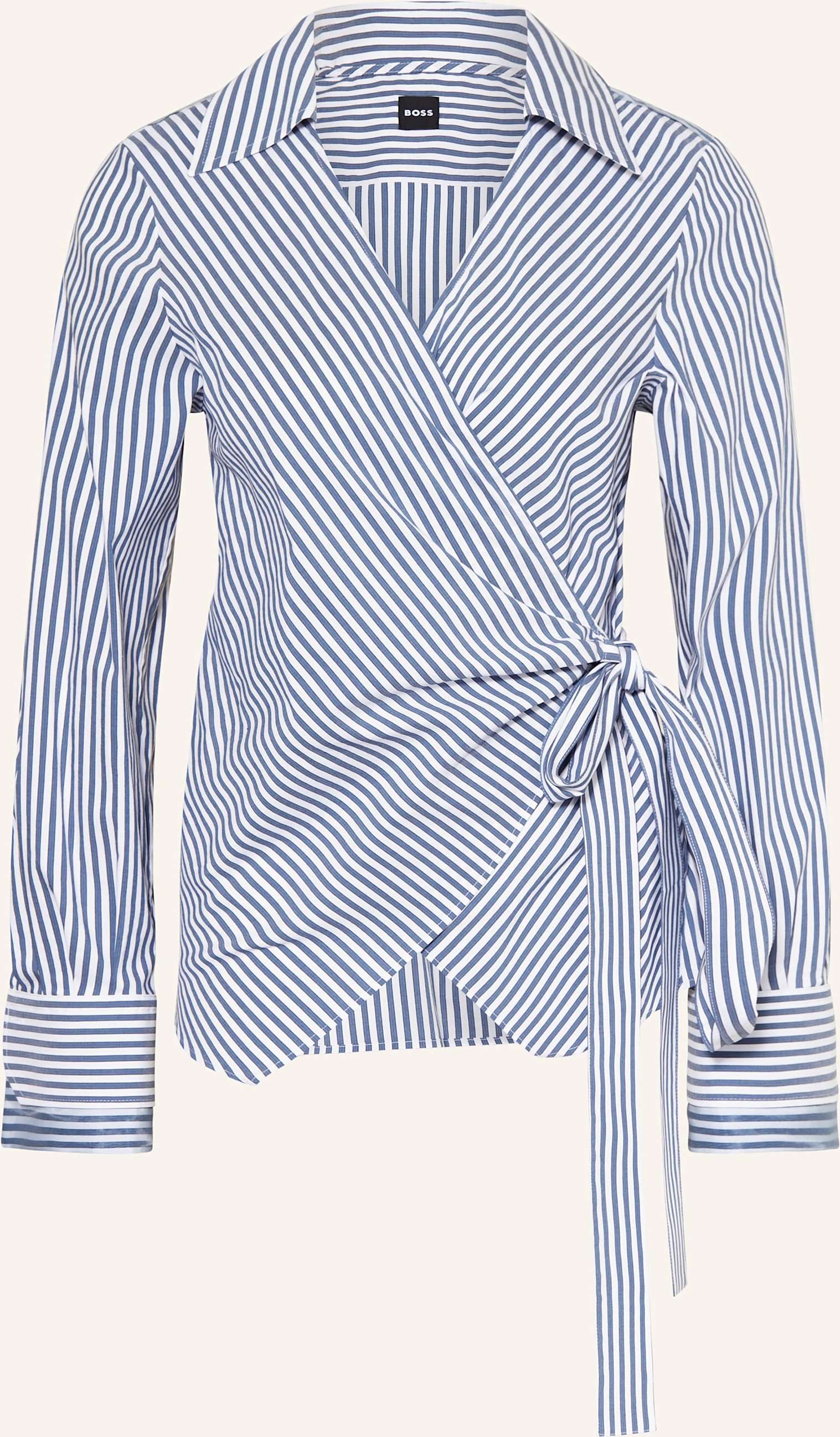 Thumbnail - Boss Bluse Bekania In Wickeloptik blau