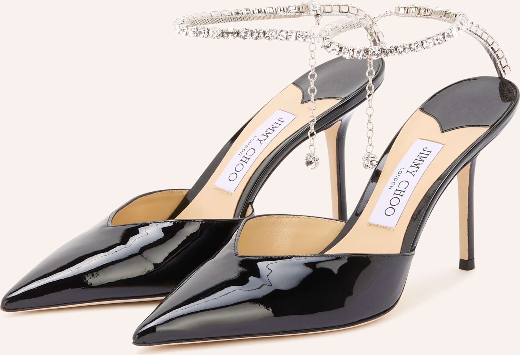 Jimmy Choo Slingpumps Saeda 85 Mit Schmucksteinen schwarz