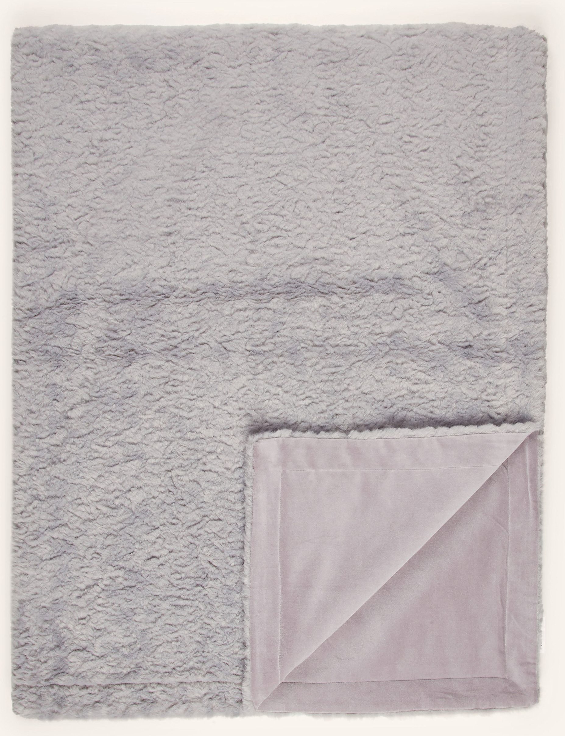 Eb Home Kunstfell-Plaid grau