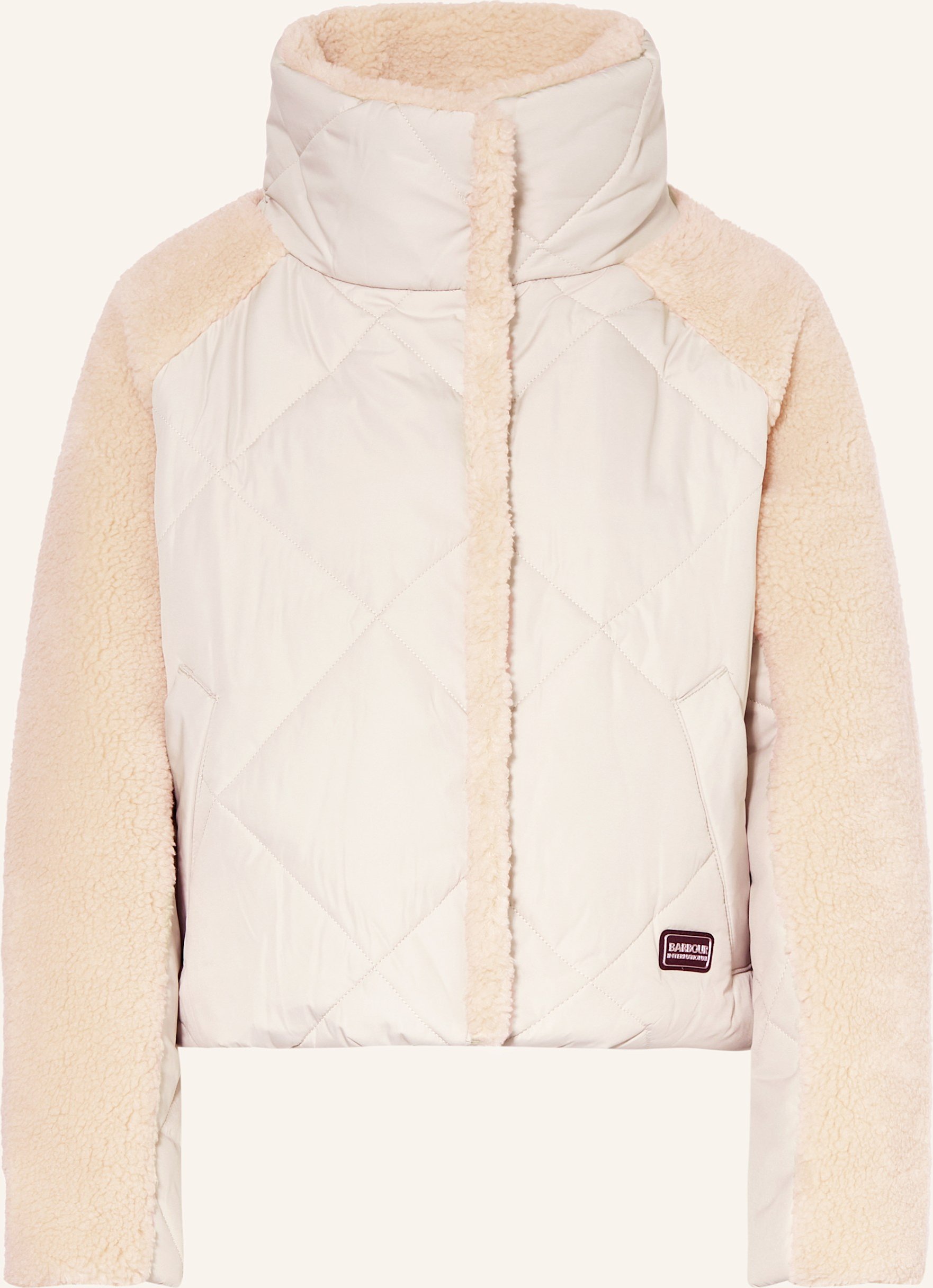 Barbour International Steppjacke Mit Teddyfell weiss