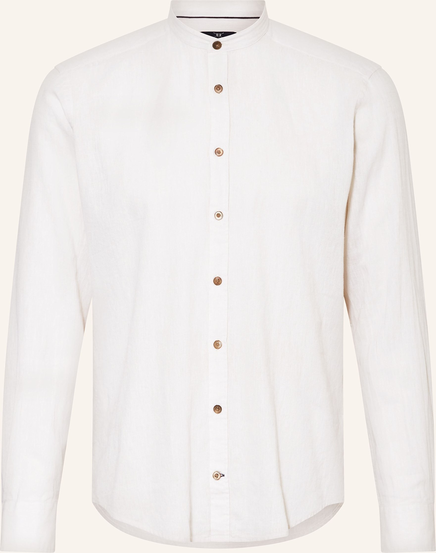 Strokesman's Hemd Regular Fit Mit Leinen Und Stehkragen beige