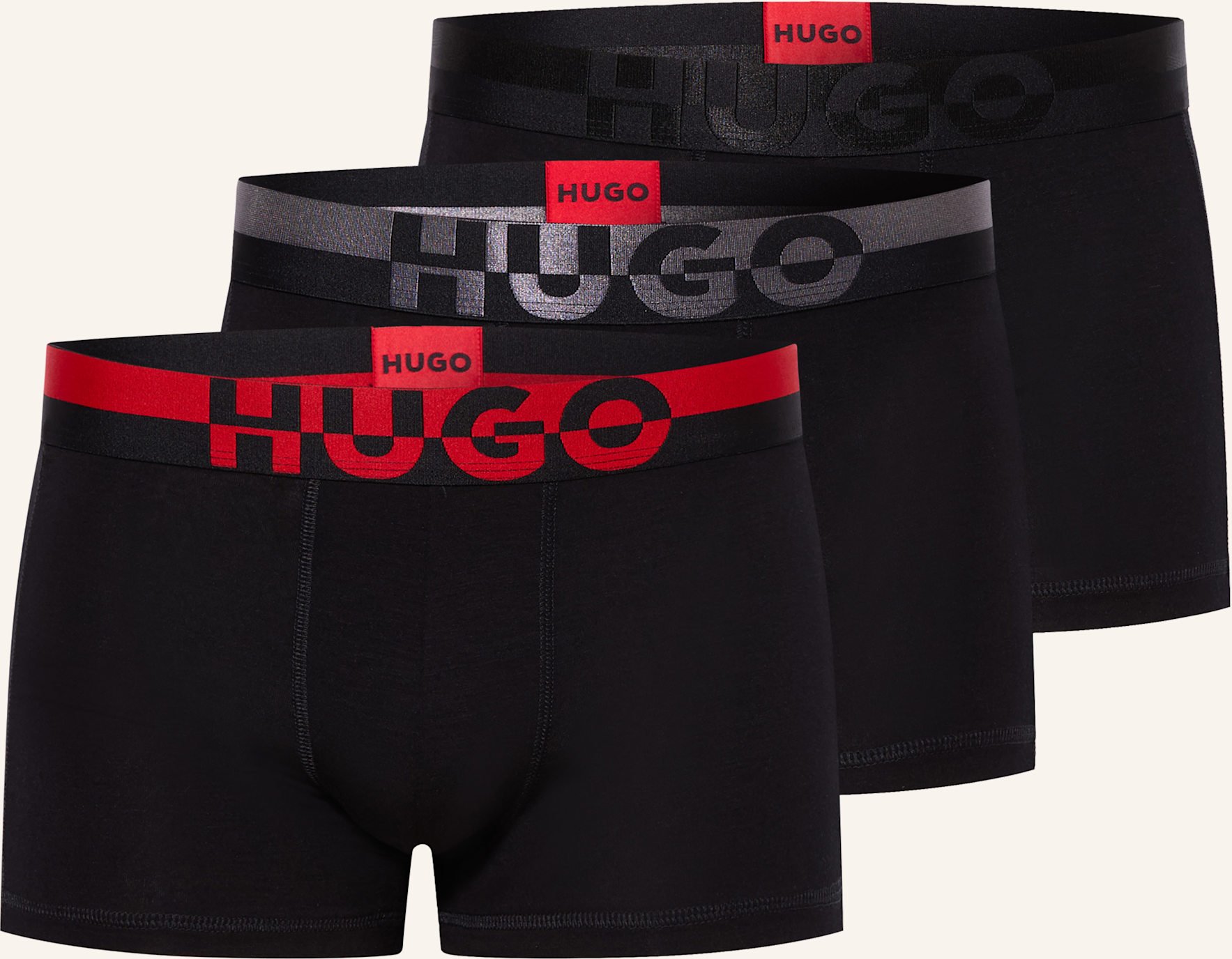 Hugo 3er-Pack Boxershorts Split Logo schwarz