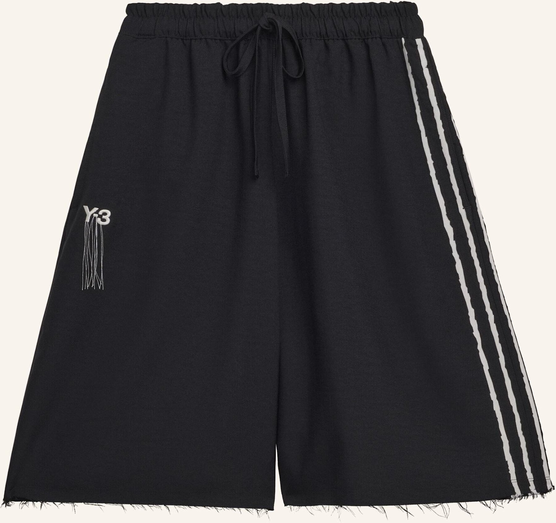 Y-3 Y-3 Sport Uniform Raw Cut 3-Streifen Shorts schwarz