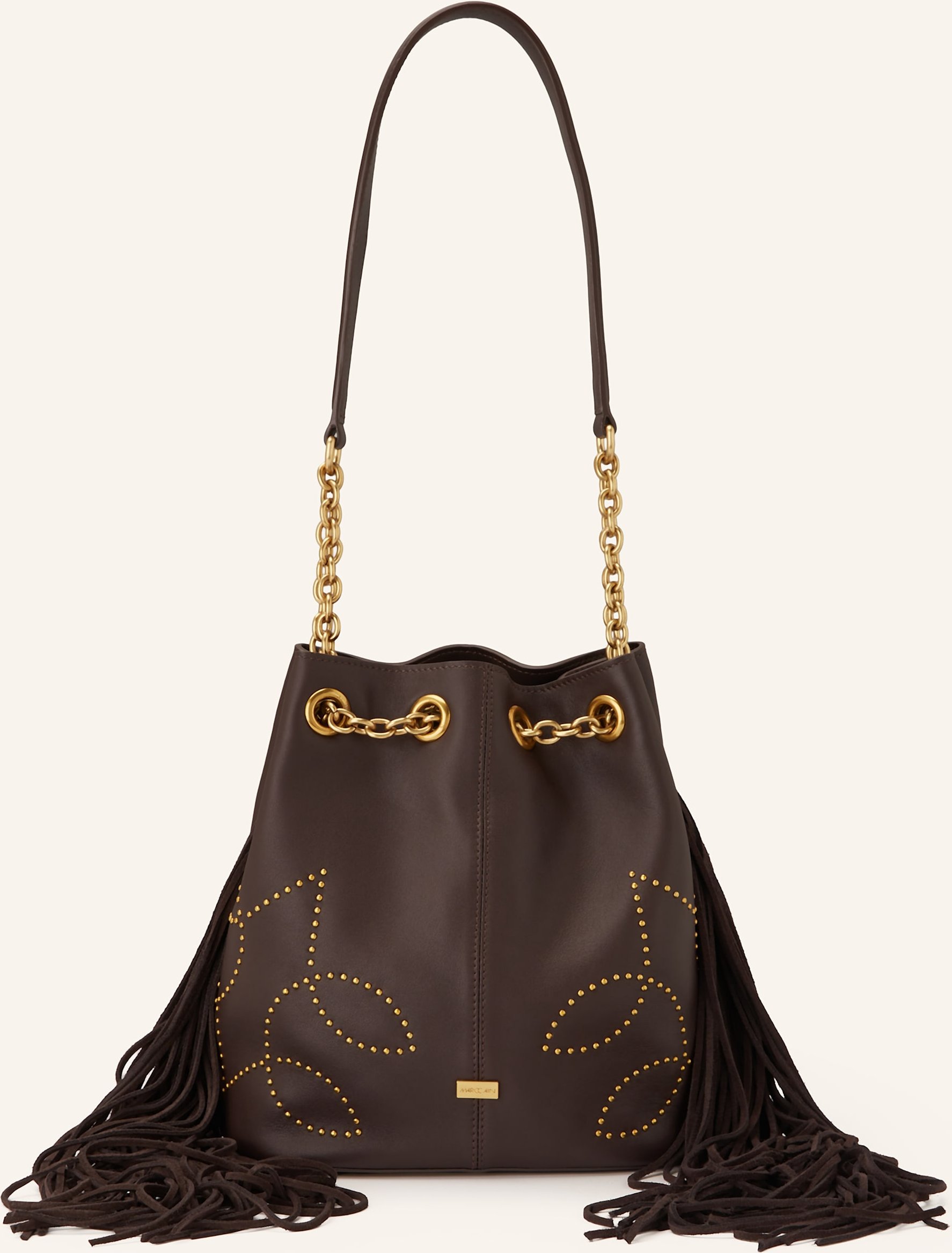 Marc Cain Beuteltasche Mit Nieten braun