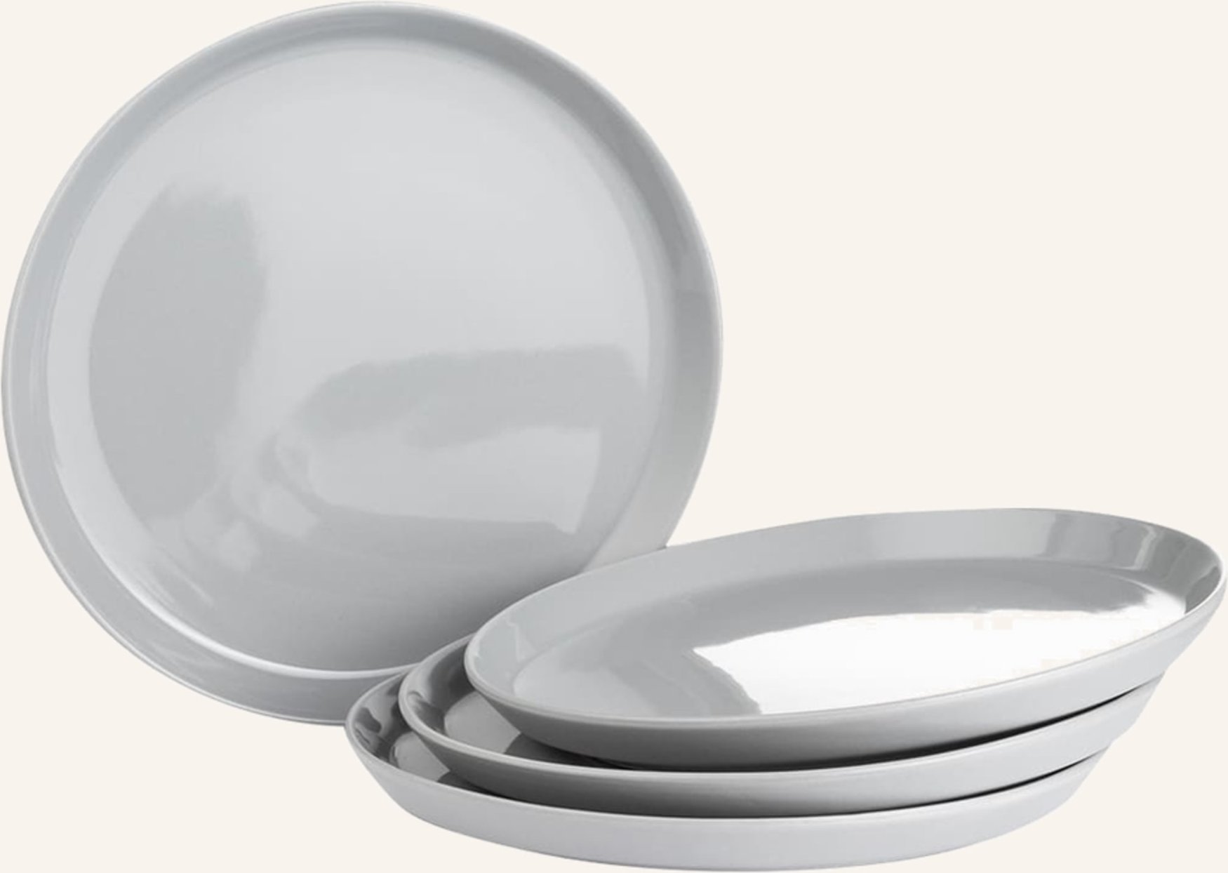 Marc O'polo 4er-Set Speiseteller Moments grau